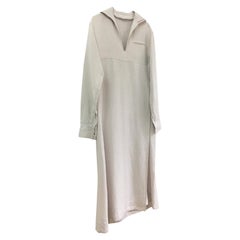 Yohji Yamamoto Sand Cream Beige Linen Sailor Long Dress Coat 90s