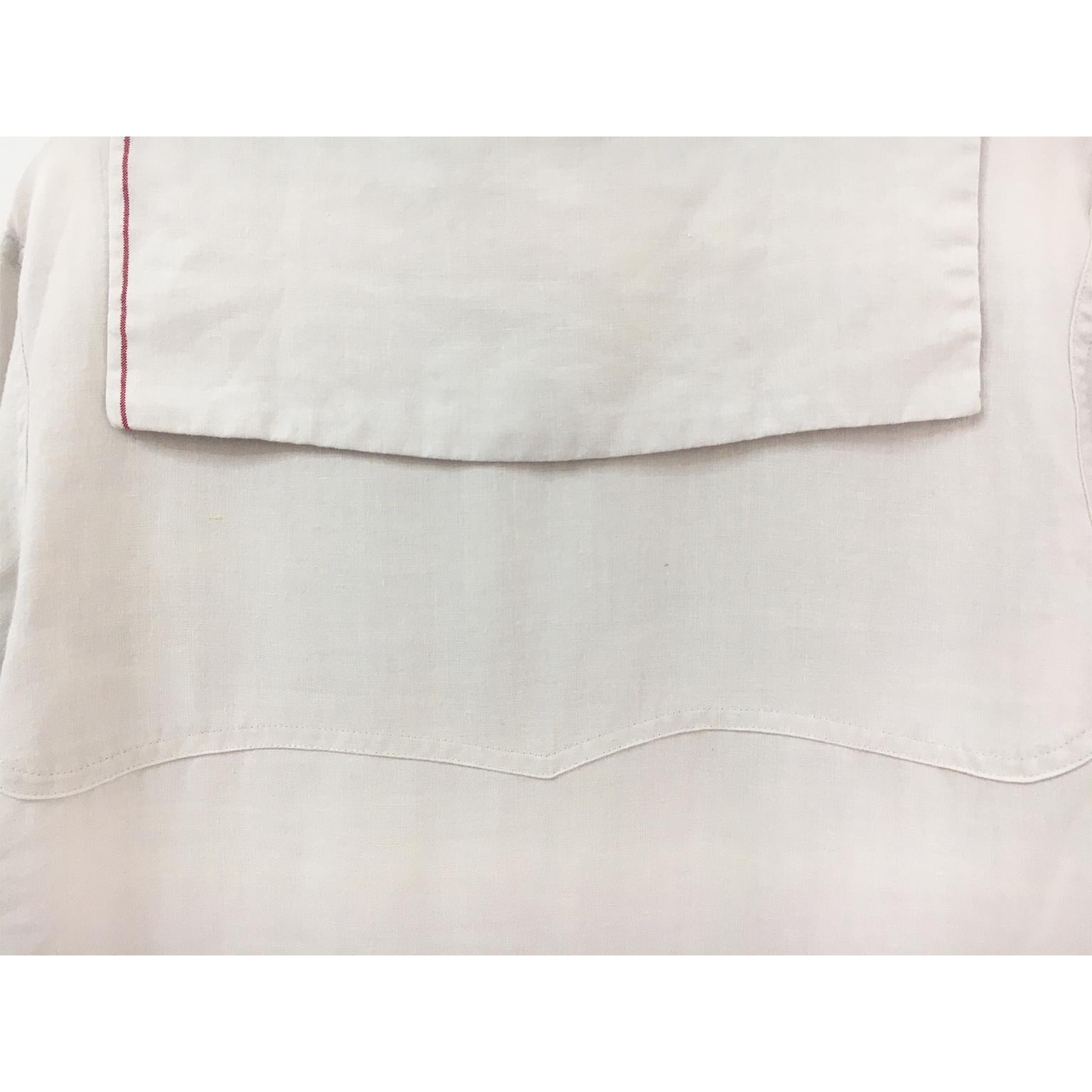 Yohji Yamamoto Sand Cream Beige Linen Sailor Long Dress Coat 90s For Sale 1