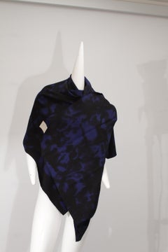 YOHJI YAMAMOTO, Shibori dyed oversize wool shawl, midnight blue and black, 1980s