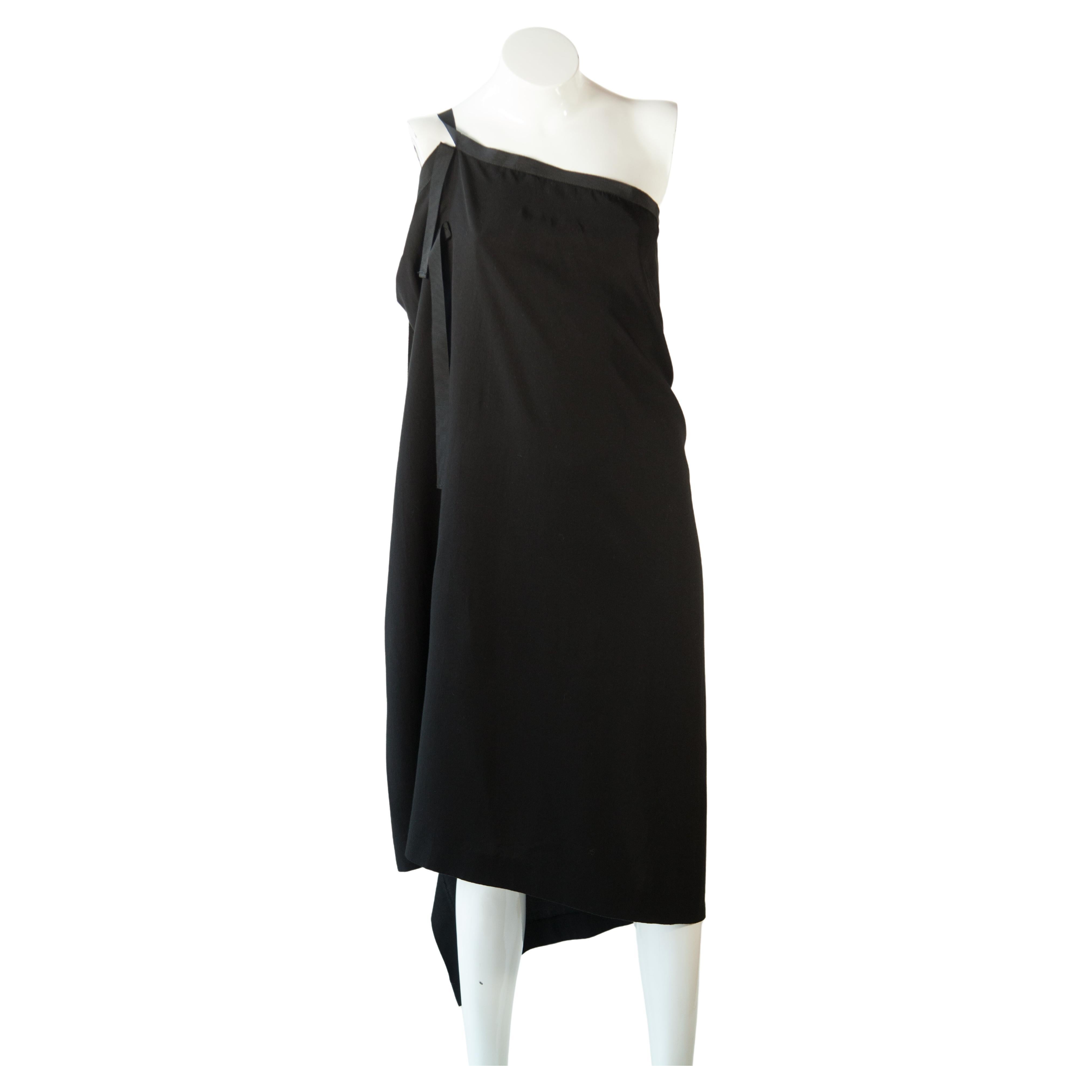 Yohji Yamamoto - Robe droite et jupe noire multifonctionnelle en vente