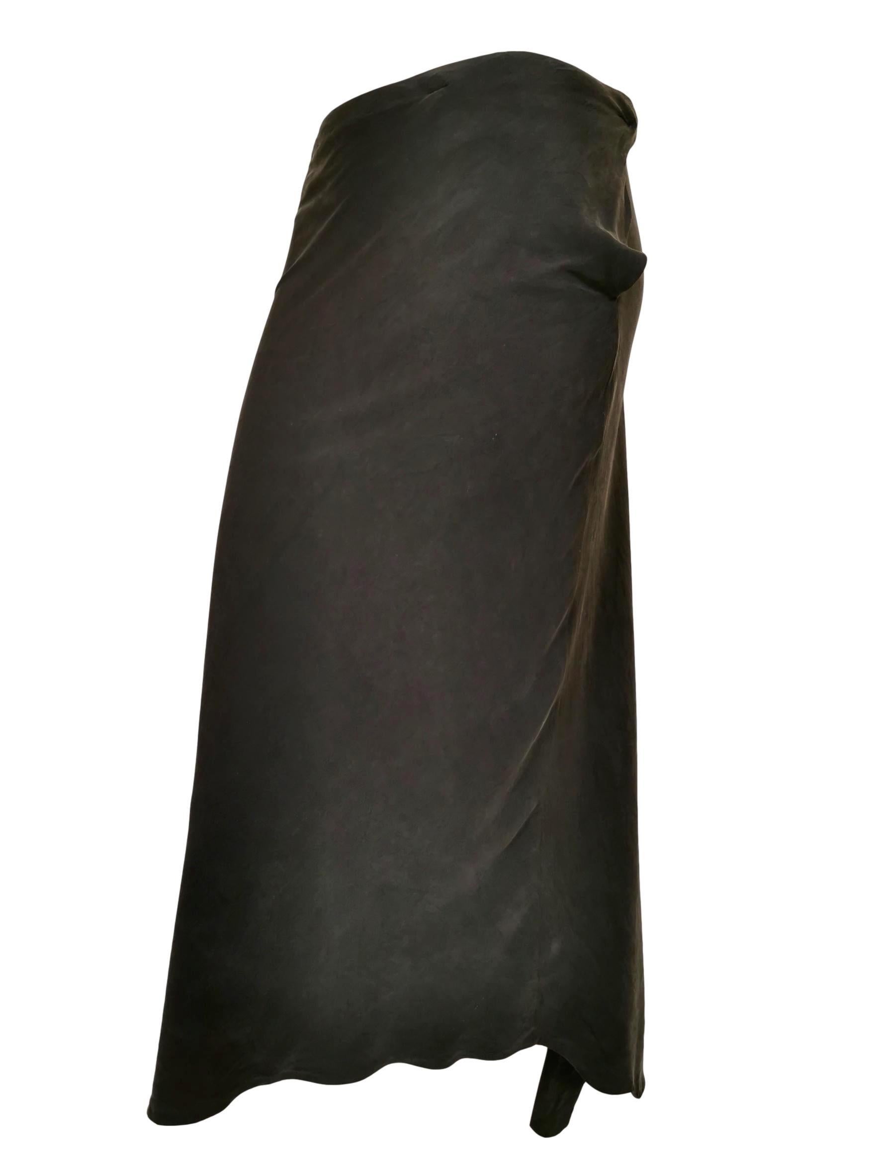 Women's Yohji Yamamoto Silk Scallop Hem Skirt For Sale