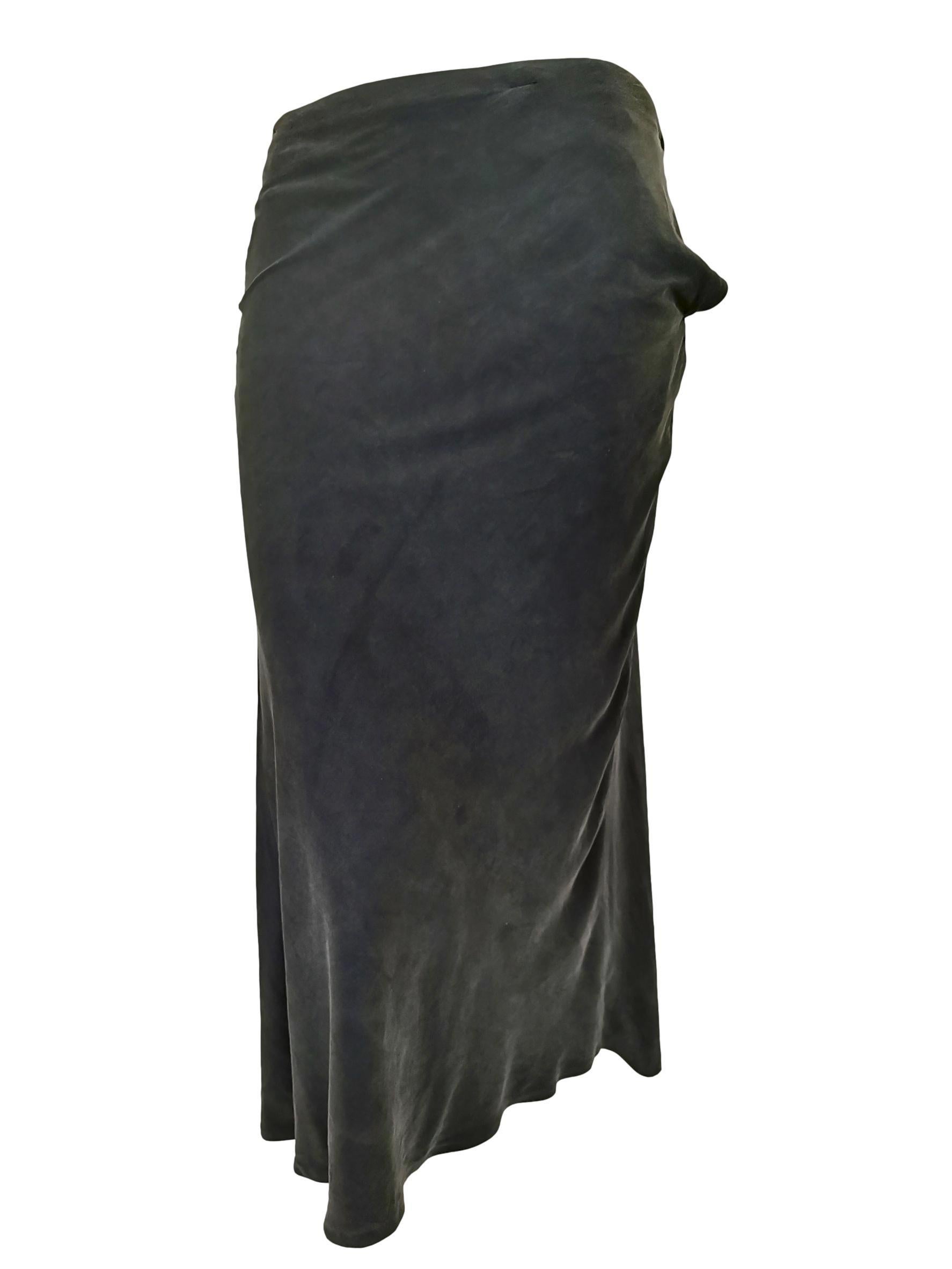 Yohji Yamamoto Silk Scallop Hem Skirt For Sale 1