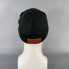 YOHJI YAMAMOTO Size 7 5/8 Black White Logo Canvas Cotton Hats