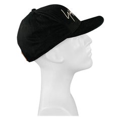 YOHJI YAMAMOTO Size 7 5/8 Black White Logo Canvas Cotton Hats
