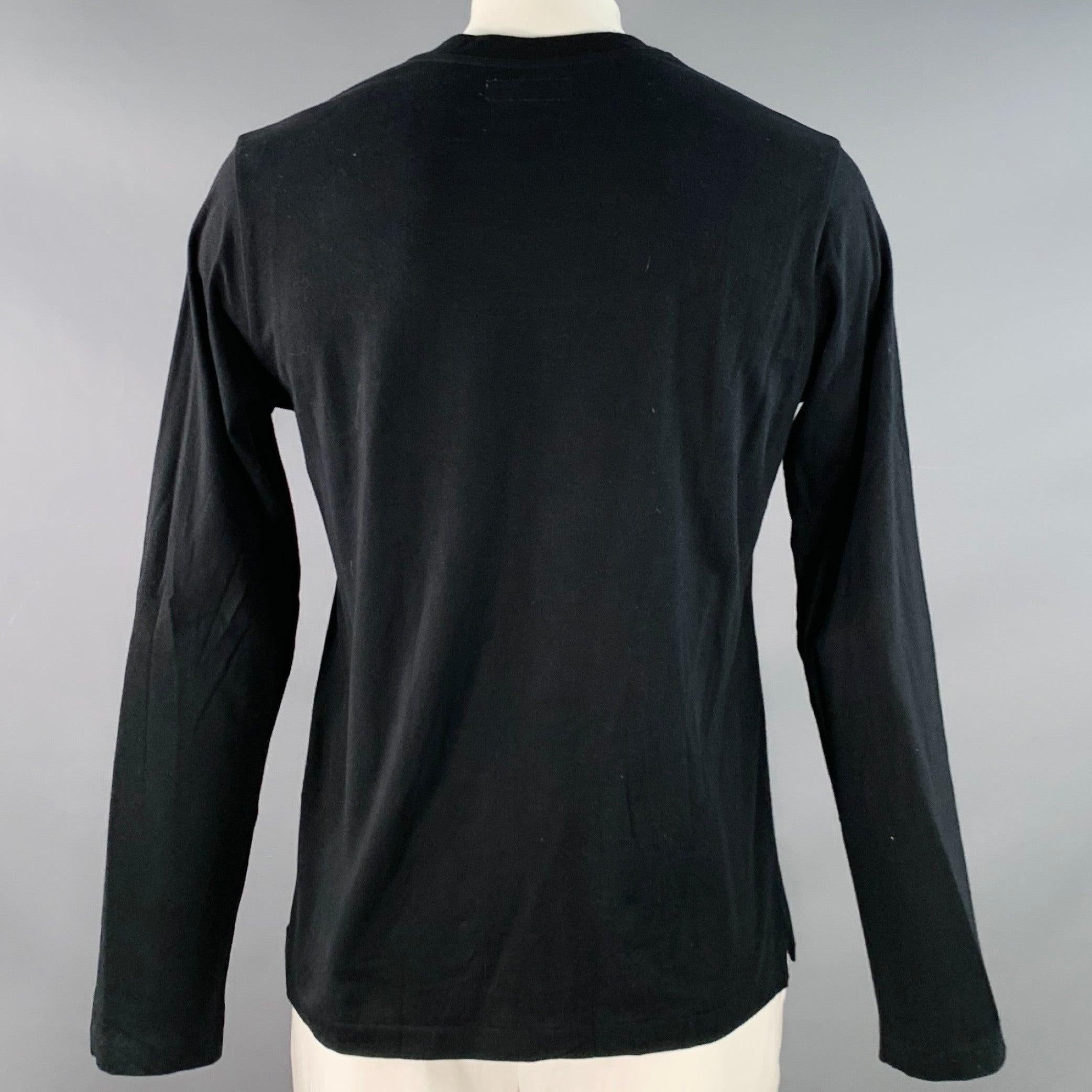 Noir I.L.A. YOHJI Yamamoto Taille L T-shirt à manches longues en coton noir en vente
