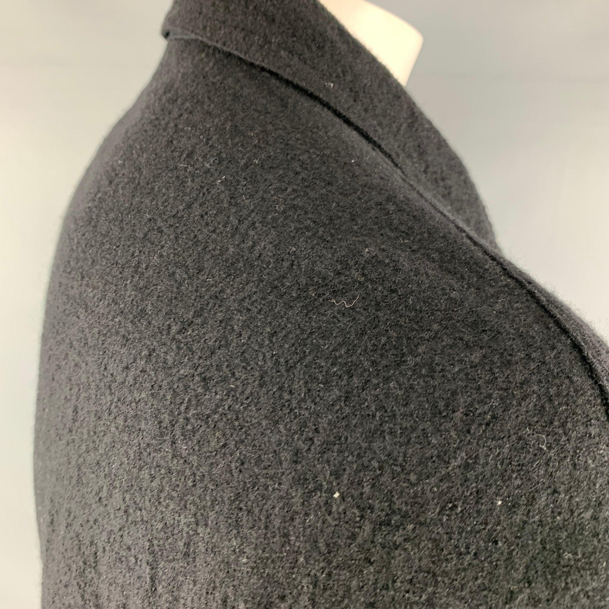 Men's YOHJI YAMAMOTO Size L Black Wool Zip Up Jacket For Sale