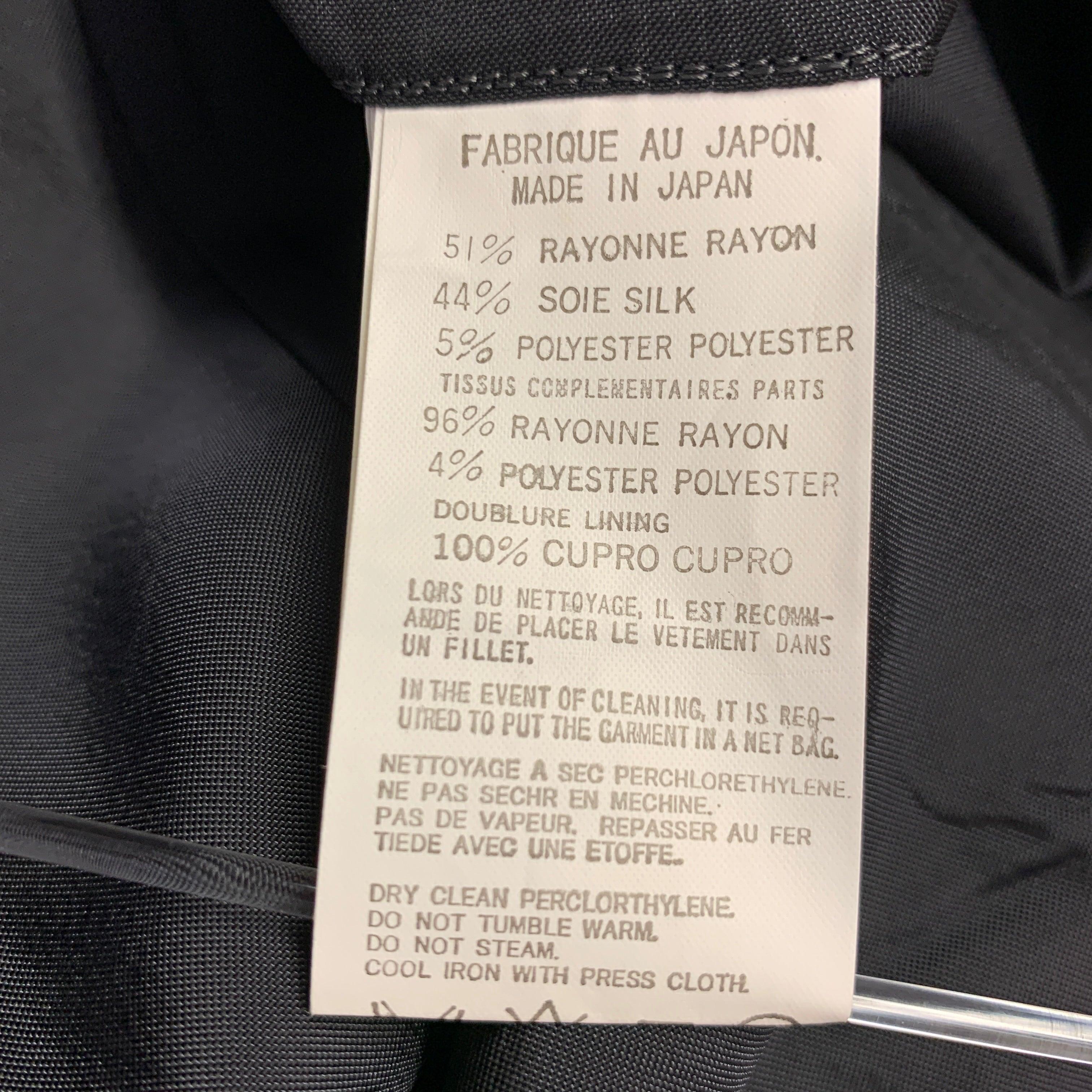 Yohji Yamamoto Giacca in misto seta a righe grigie e nere taglia L. in vendita 4