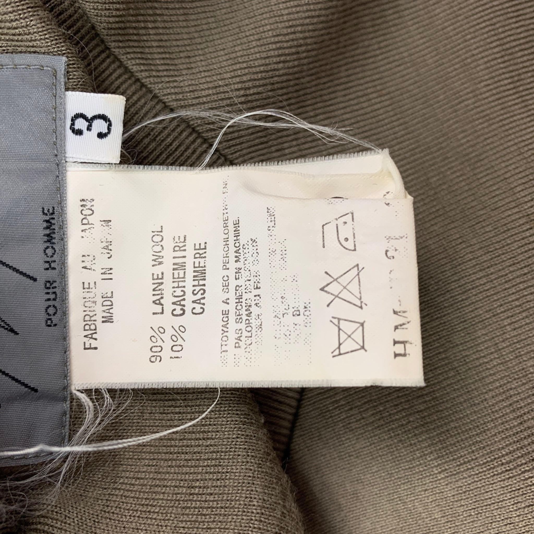 YOHJI YAMAMOTO Size L Sage Wool / Cashmere V-Neck Pullover In Good Condition In San Francisco, CA