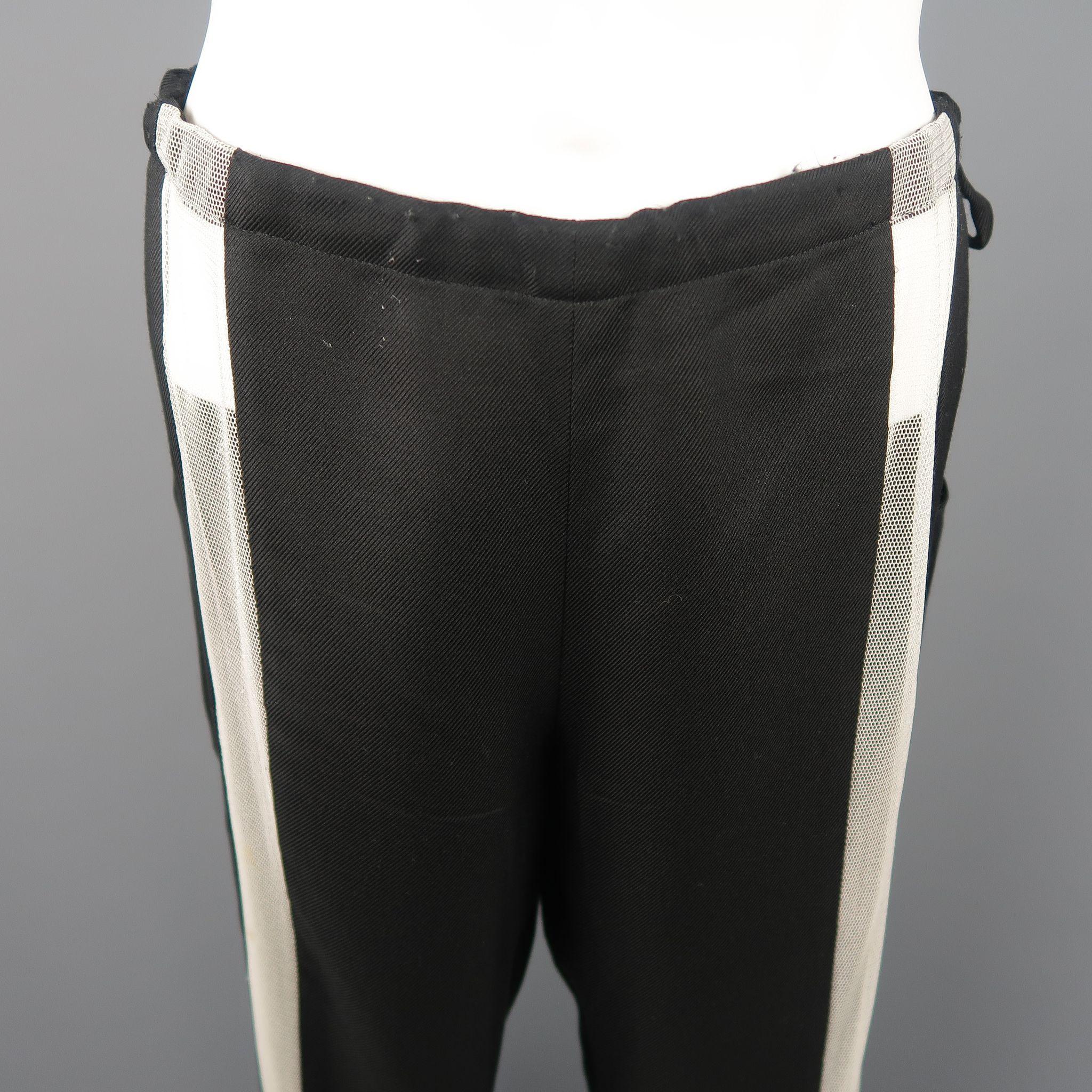 YOHJI YAMAMOTO Size M Black Silk Dress Pants In Fair Condition In San Francisco, CA