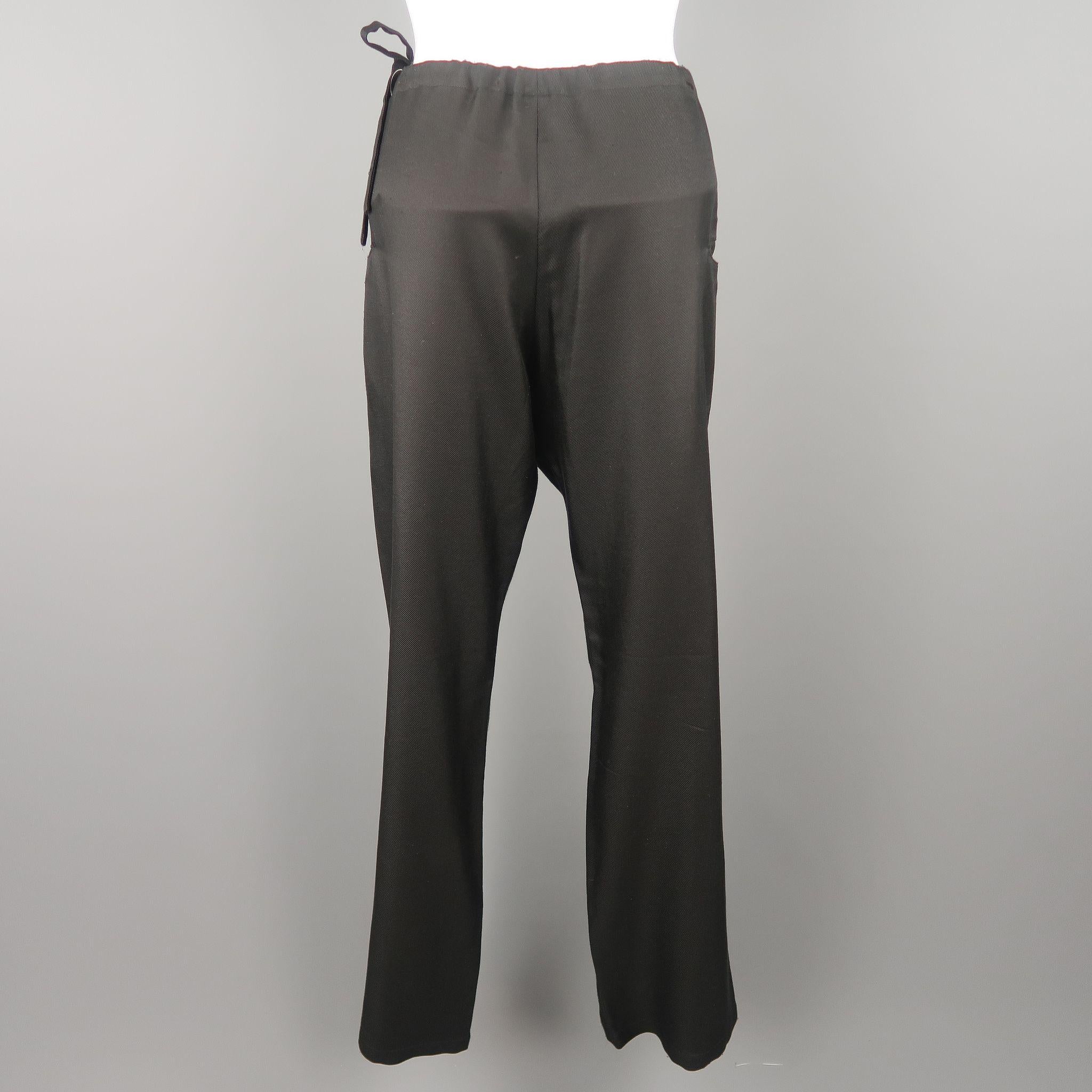 Women's YOHJI YAMAMOTO Size M Black Silk Dress Pants