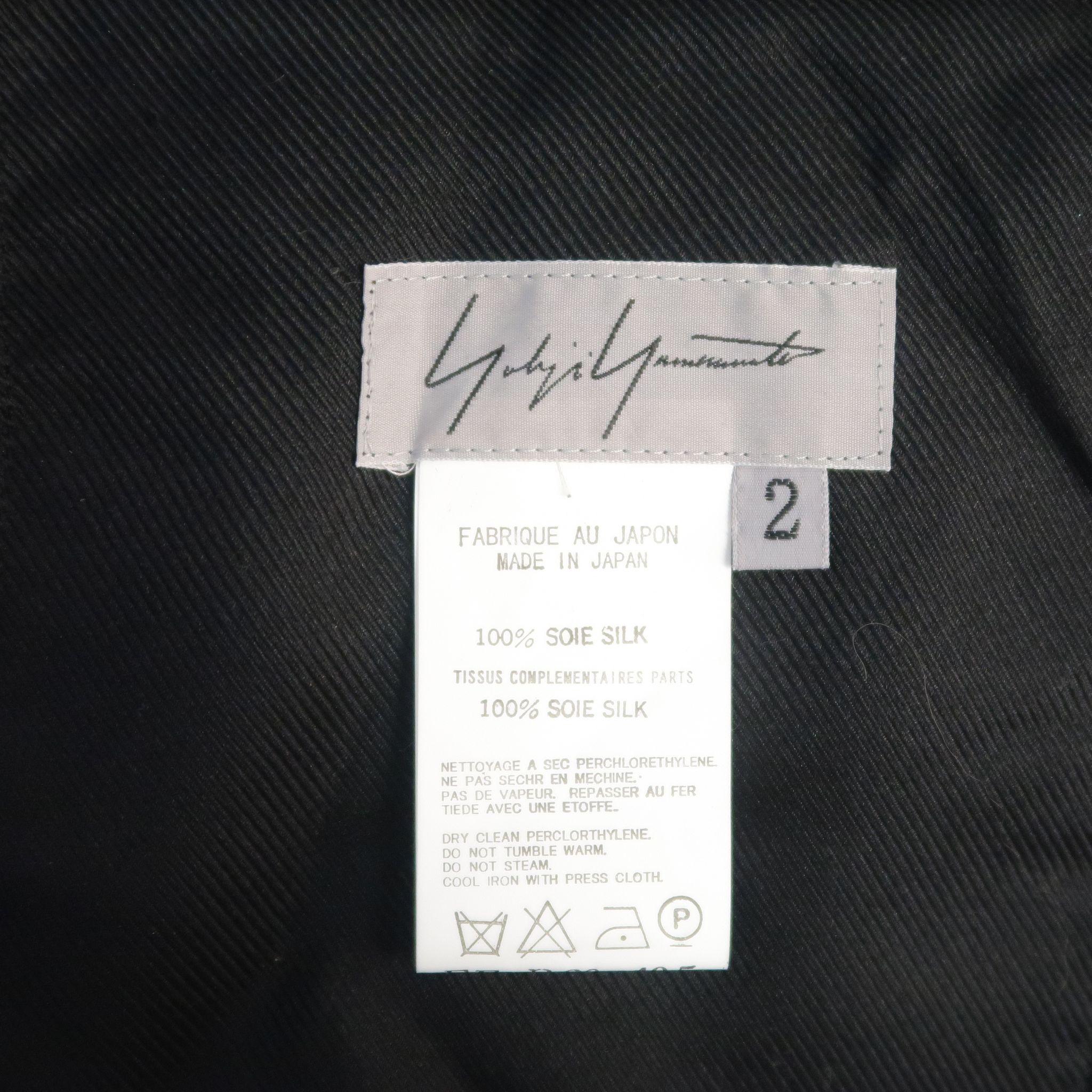 YOHJI YAMAMOTO Size M Black Silk Dress Pants 2