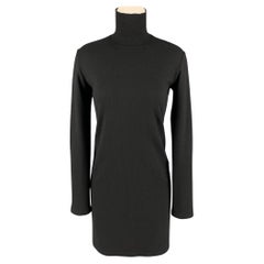 YOHJI YAMAMOTO Size M Black Wool Long Sleeve Dress