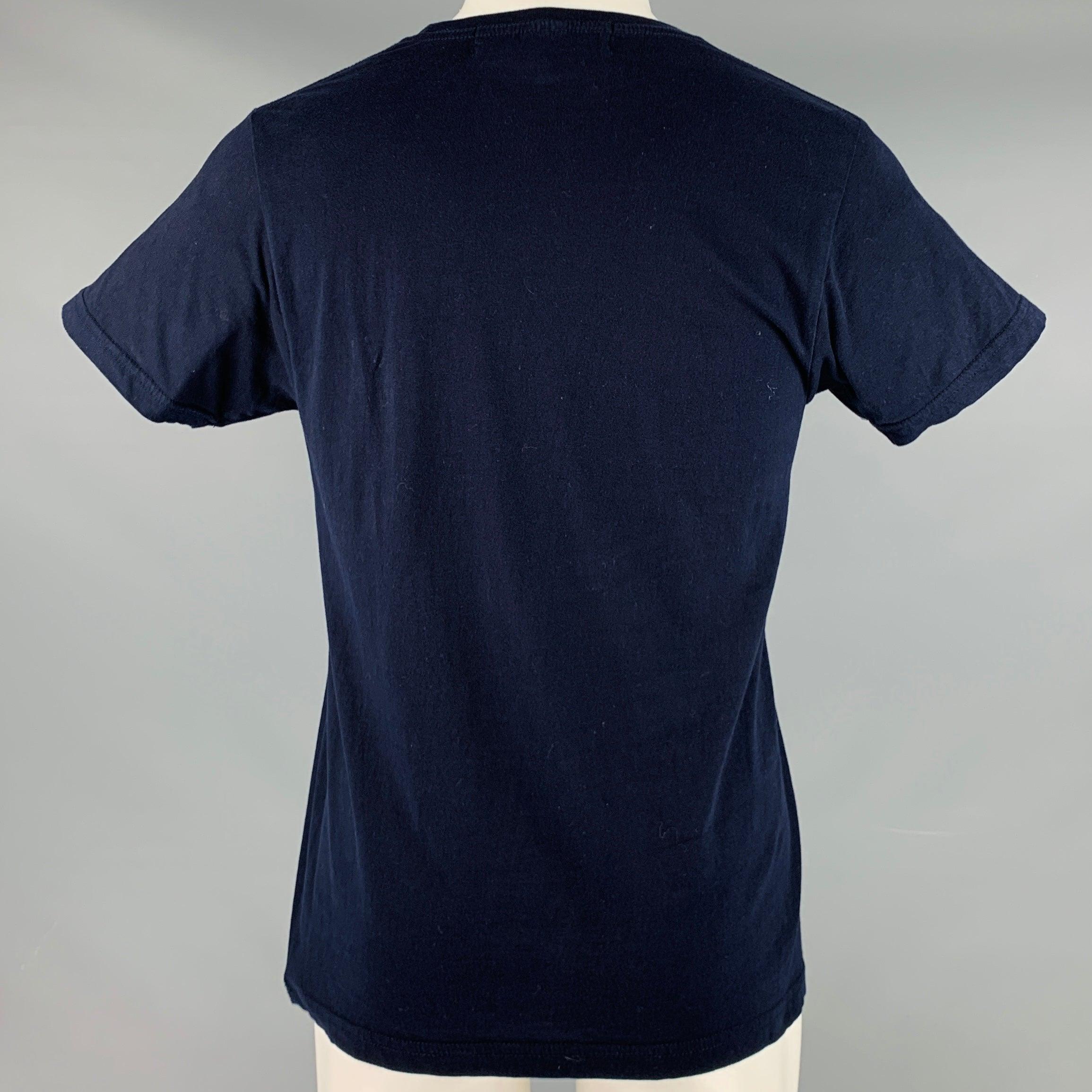 YOHJI YAMAMOTO T-shirt en coton avec logo blanc marine, taille M Pour hommes en vente