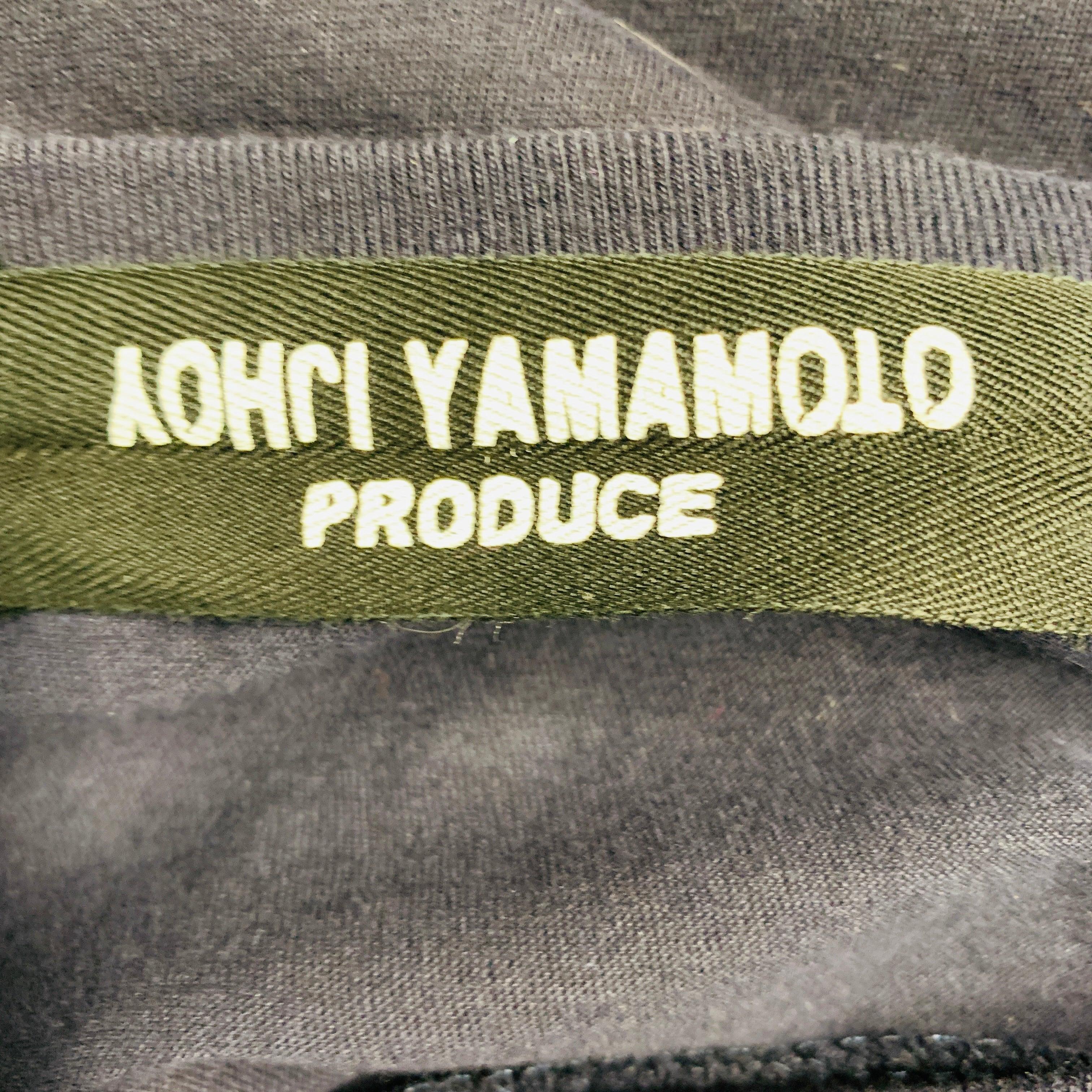 YOHJI YAMAMOTO T-shirt en coton avec logo blanc marine, taille M en vente 1