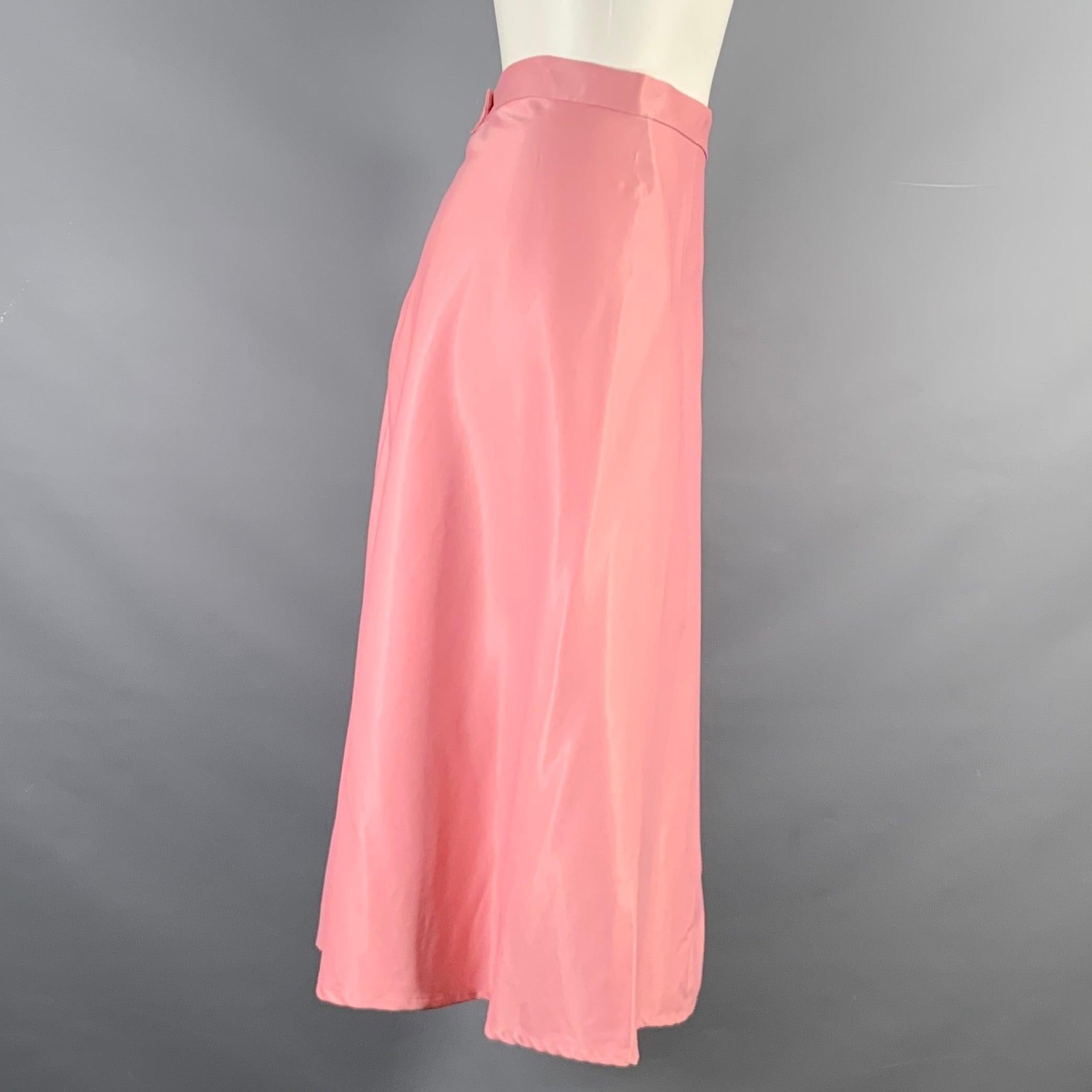 YOHJI YAMAMOTO Size M Pink Solid One pocket Mid-Calf Skirt In Good Condition In San Francisco, CA