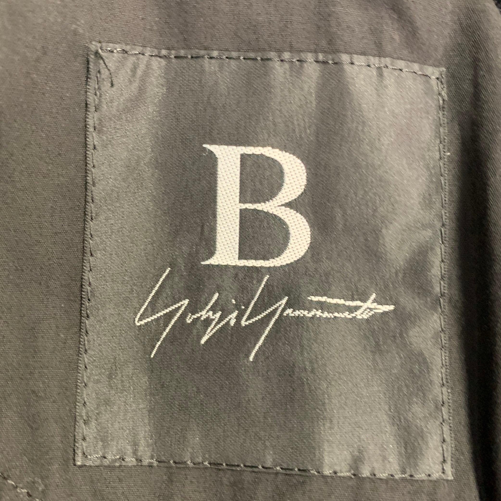 YOHJI YAMAMOTO Size S Black Fishnet Mesh Cotton Coat For Sale 1
