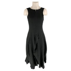 YOHJI YAMAMOTO Size S Black Linen Solid Dress