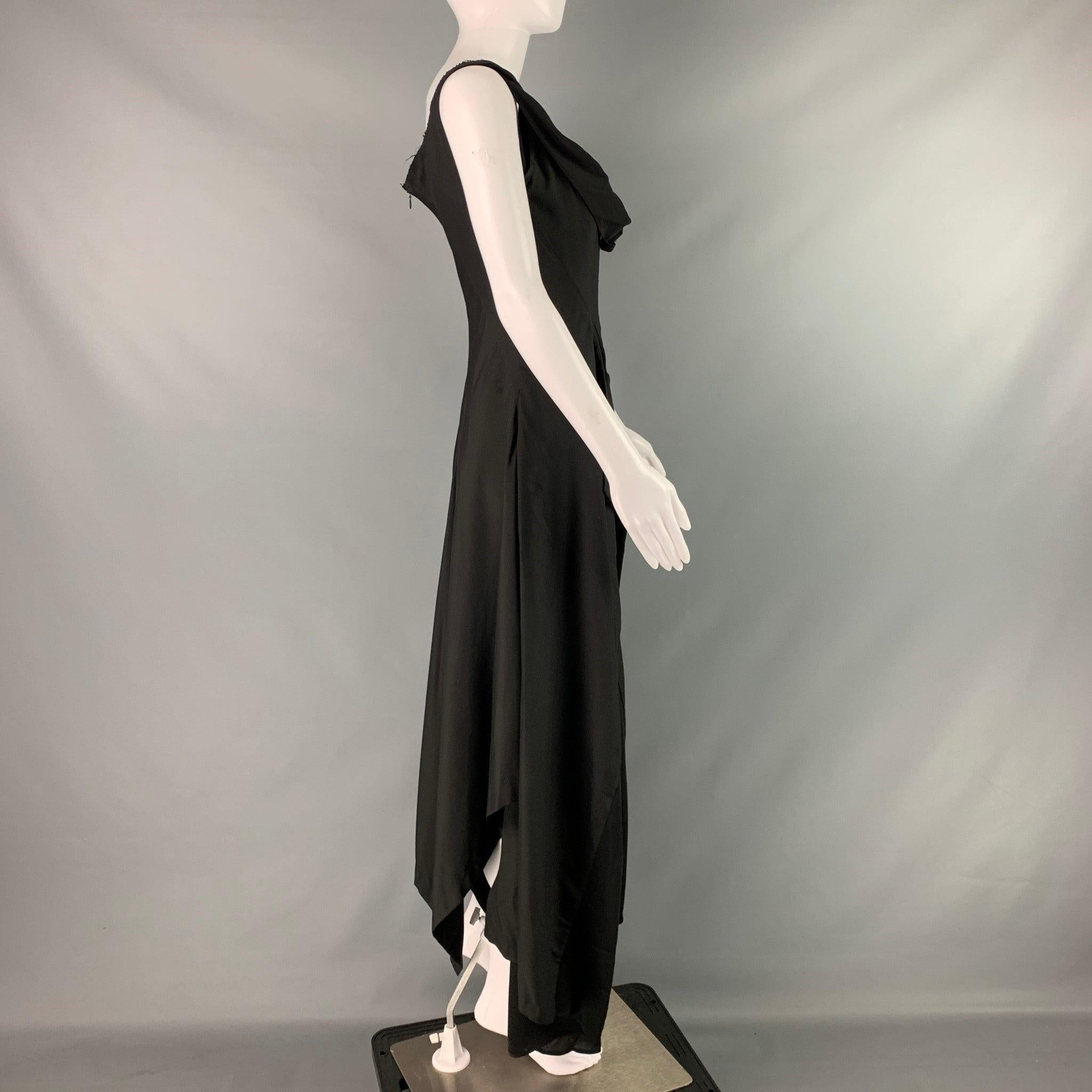 YOHJI YAMAMOTO Size S Black Silk Layered Long Dress In Excellent Condition In San Francisco, CA