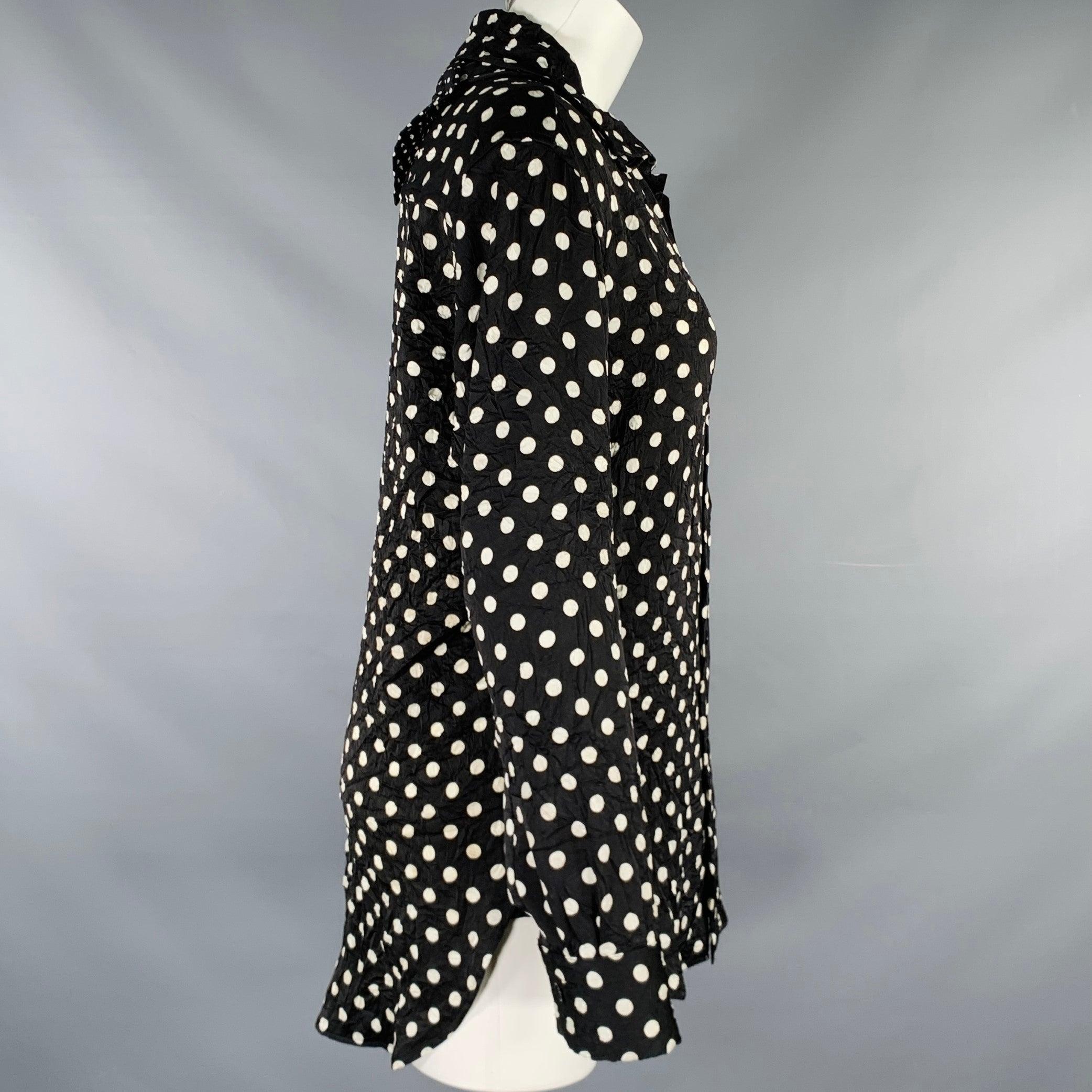 Donna Yohji Yamamoto Taglia S Nero Bianco Poliestere Dot Dot Una tasca Camicetta in vendita