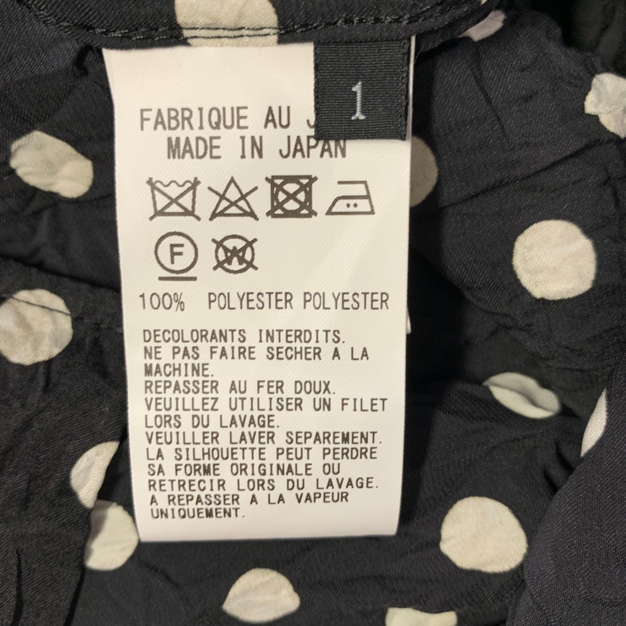 Yohji Yamamoto Taglia S Nero Bianco Poliestere Dot Dot Una tasca Camicetta in vendita 4