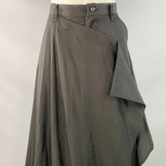 Yohji Yamamoto Taglia S Gonna affusolata in lana nera Pantaloni eleganti