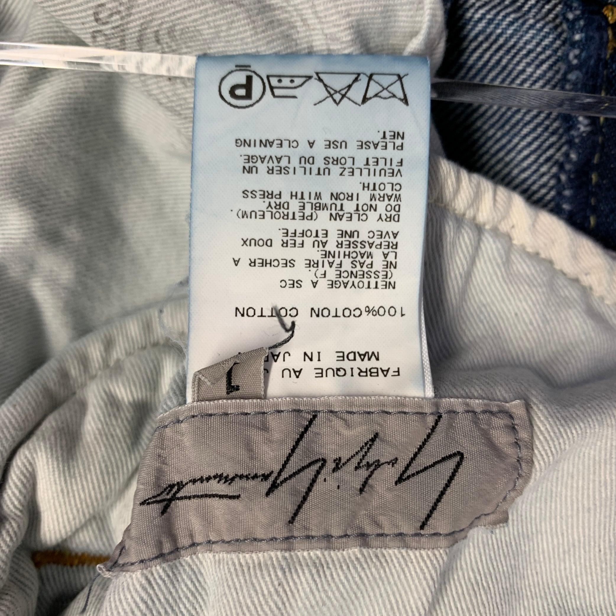 YOHJI YAMAMOTO Größe S Blau Baumwolle Japanisch Denim Weites Bein Plissee Jeans im Zustand „Gut“ im Angebot in San Francisco, CA