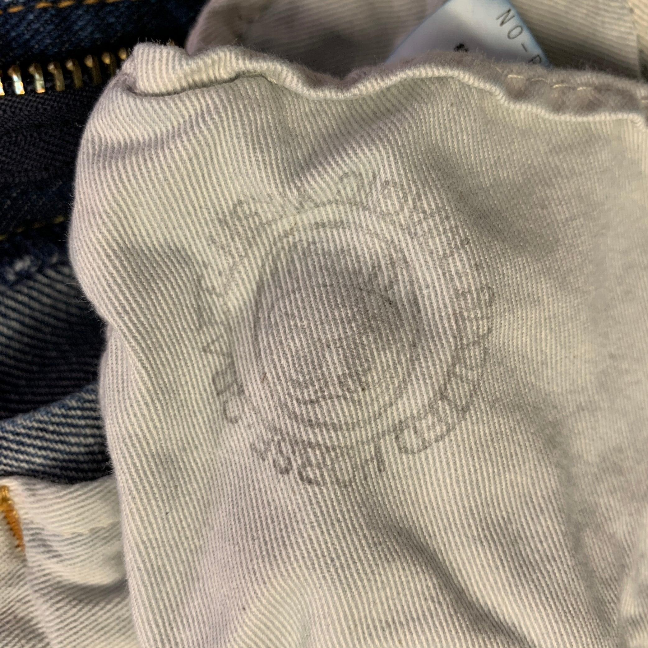 YOHJI YAMAMOTO Größe S Blau Baumwolle Japanisch Denim Weites Bein Plissee Jeans Damen im Angebot
