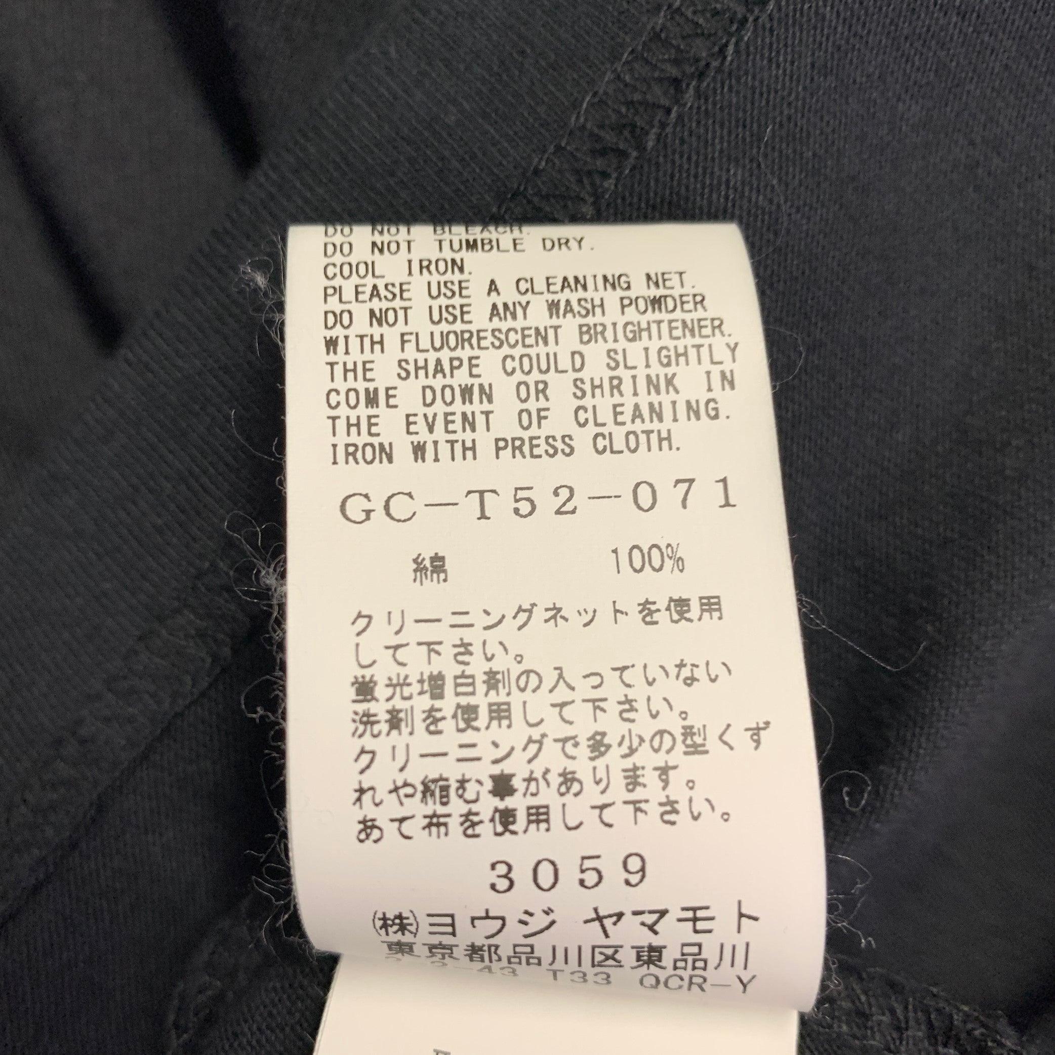 YOHJI YAMAMOTO Talla XL Camiseta cuello redondo algodón negro estampado logotipo en venta 3