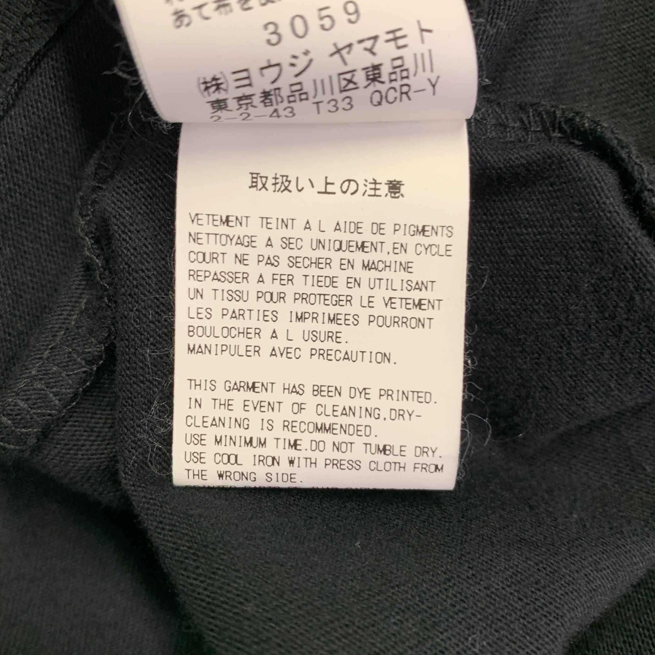 YOHJI YAMAMOTO Talla XL Camiseta cuello redondo algodón negro estampado logotipo en venta 4