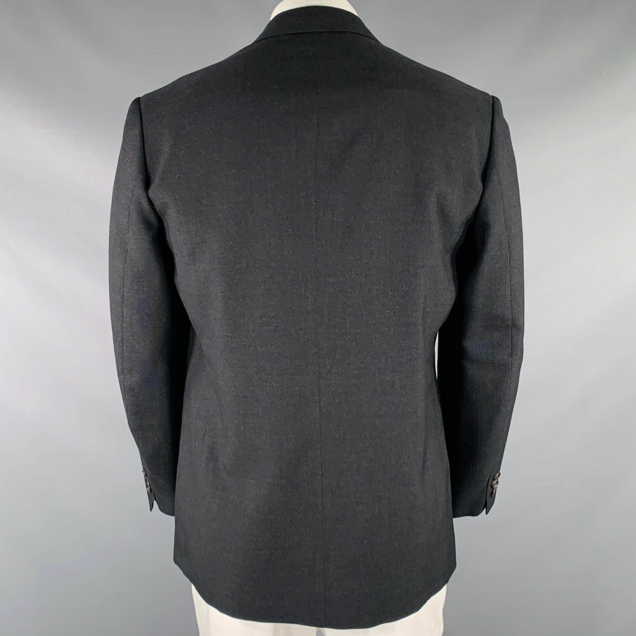 YOHJI YAMAMOTO Abrigo deportivo de lana gris con pespuntes en contraste, talla XL en Excelente estado para la venta en San Francisco, CA