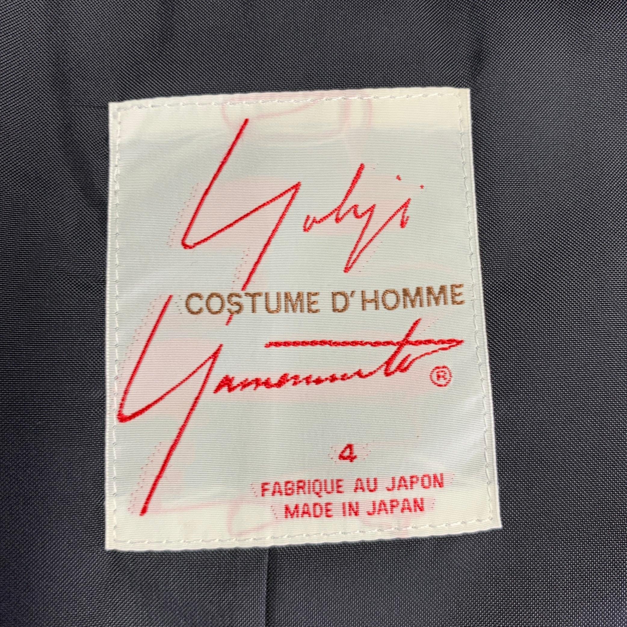 YOHJI YAMAMOTO Abrigo deportivo de lana gris con pespuntes en contraste, talla XL en venta 1