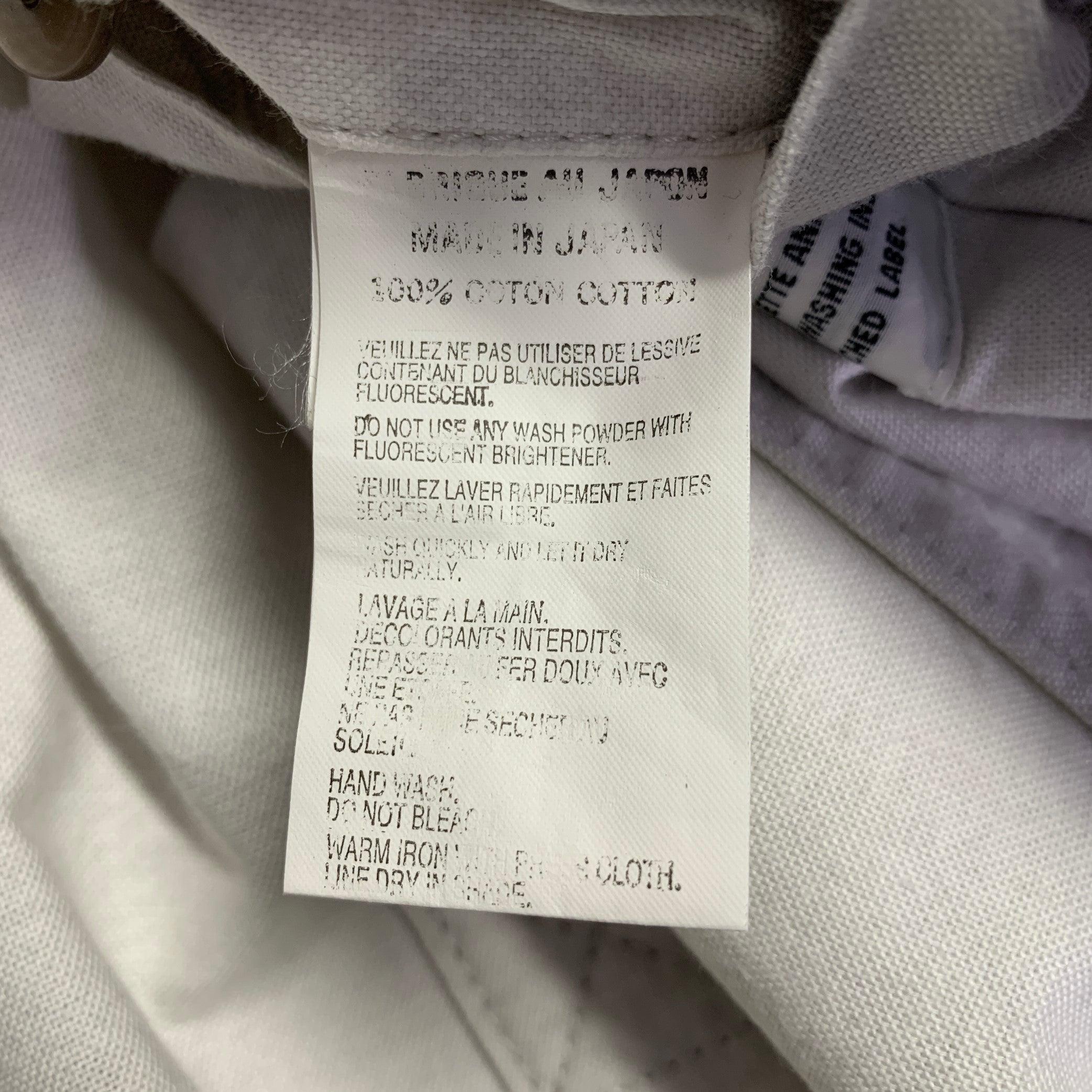 YOHJI YAMAMOTO Size XL Light Grey Cotton Belted Coat For Sale 6