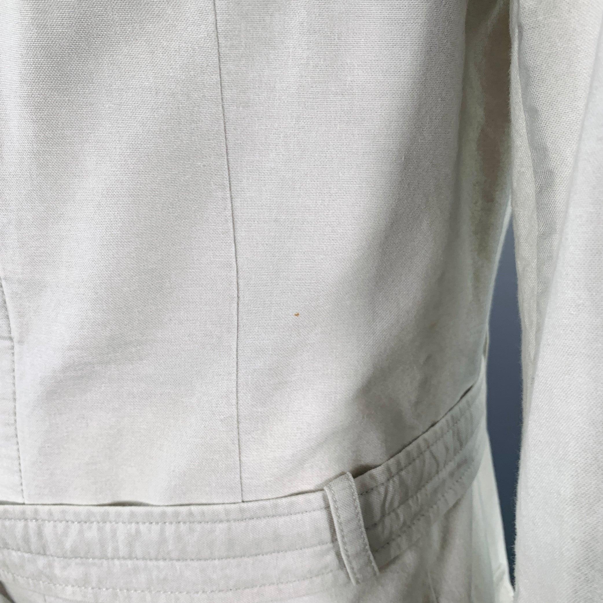 YOHJI YAMAMOTO Size XL Light Grey Cotton Belted Coat For Sale 3