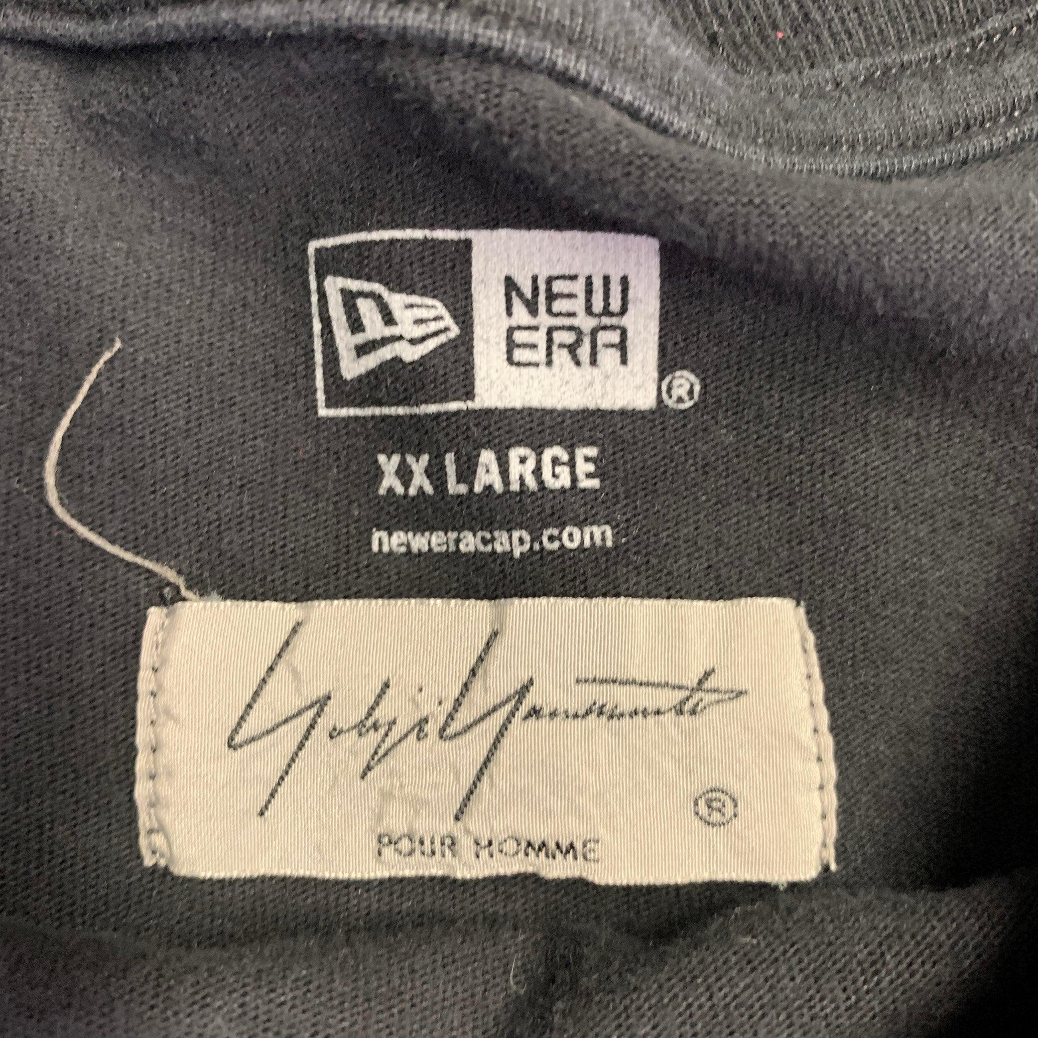 Yohji Yamamoto Taglia XXL Nero Grigio Logo Cotone Girocollo Pullover in vendita 1