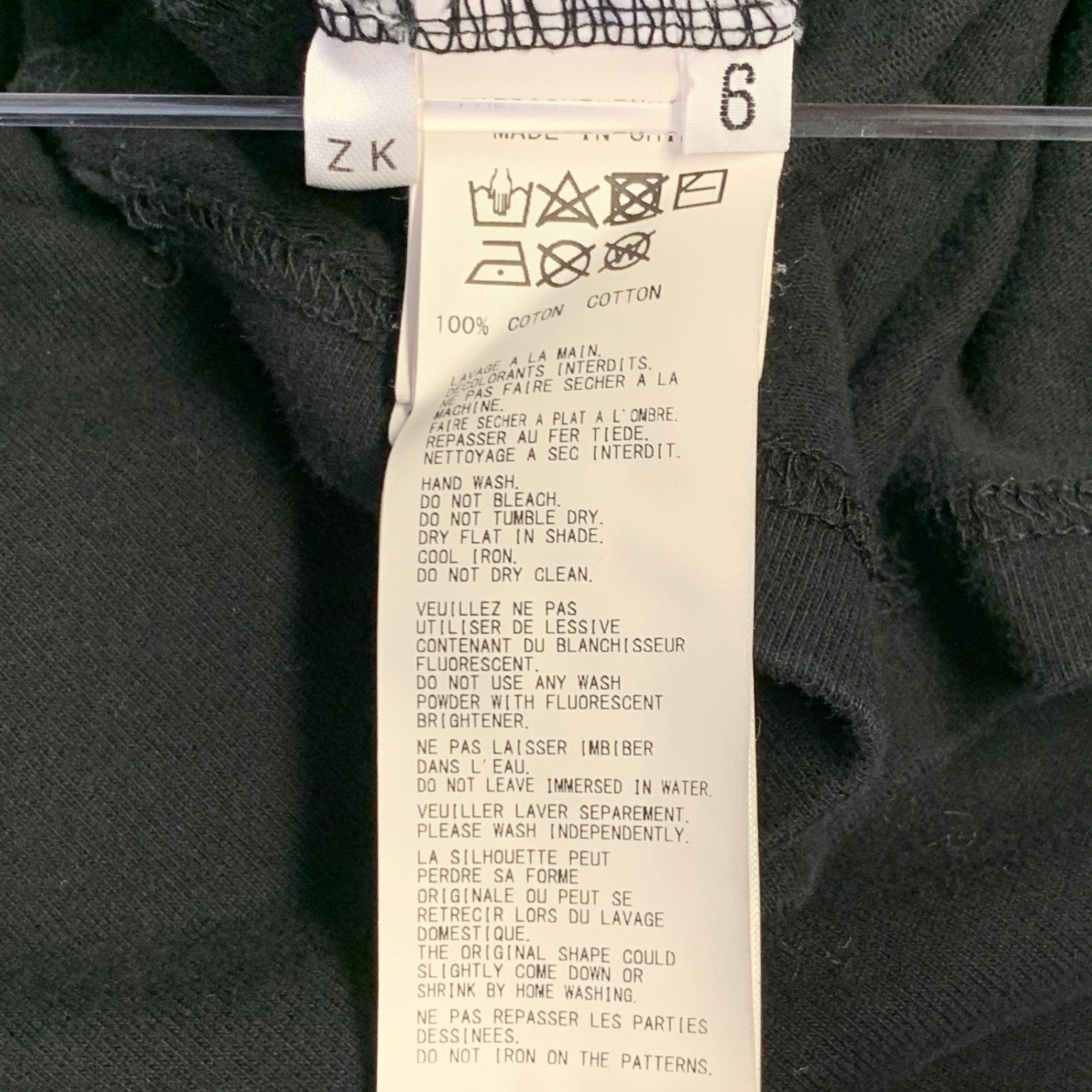 Yohji Yamamoto Taglia XXL Nero Grigio Logo Cotone Girocollo Pullover in vendita 2