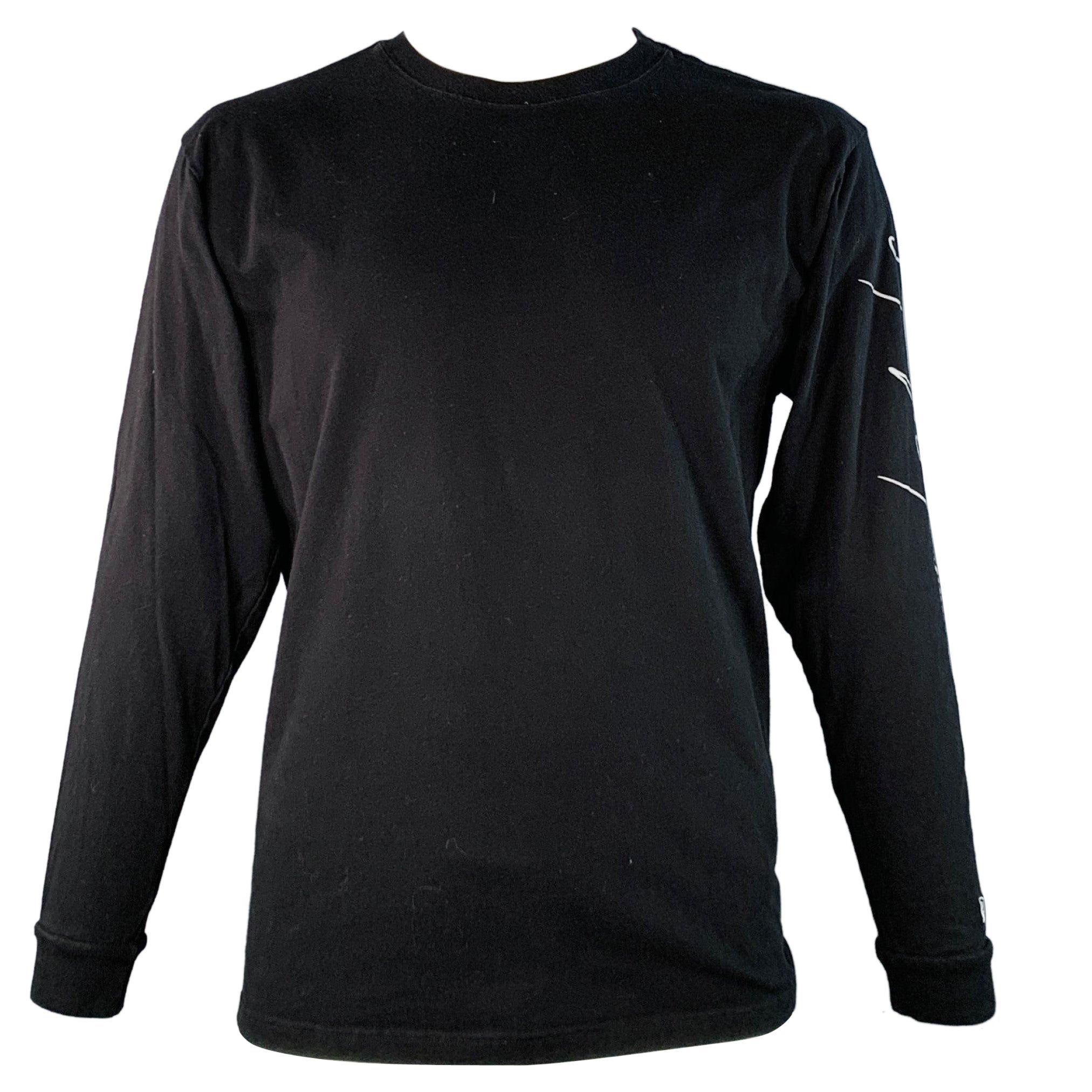 Yohji Yamamoto Taglia XXL Nero Grigio Logo Cotone Girocollo Pullover in vendita