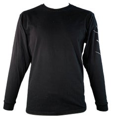 Yohji Yamamoto Taglia XXL Nero Grigio Logo Cotone Girocollo Pullover