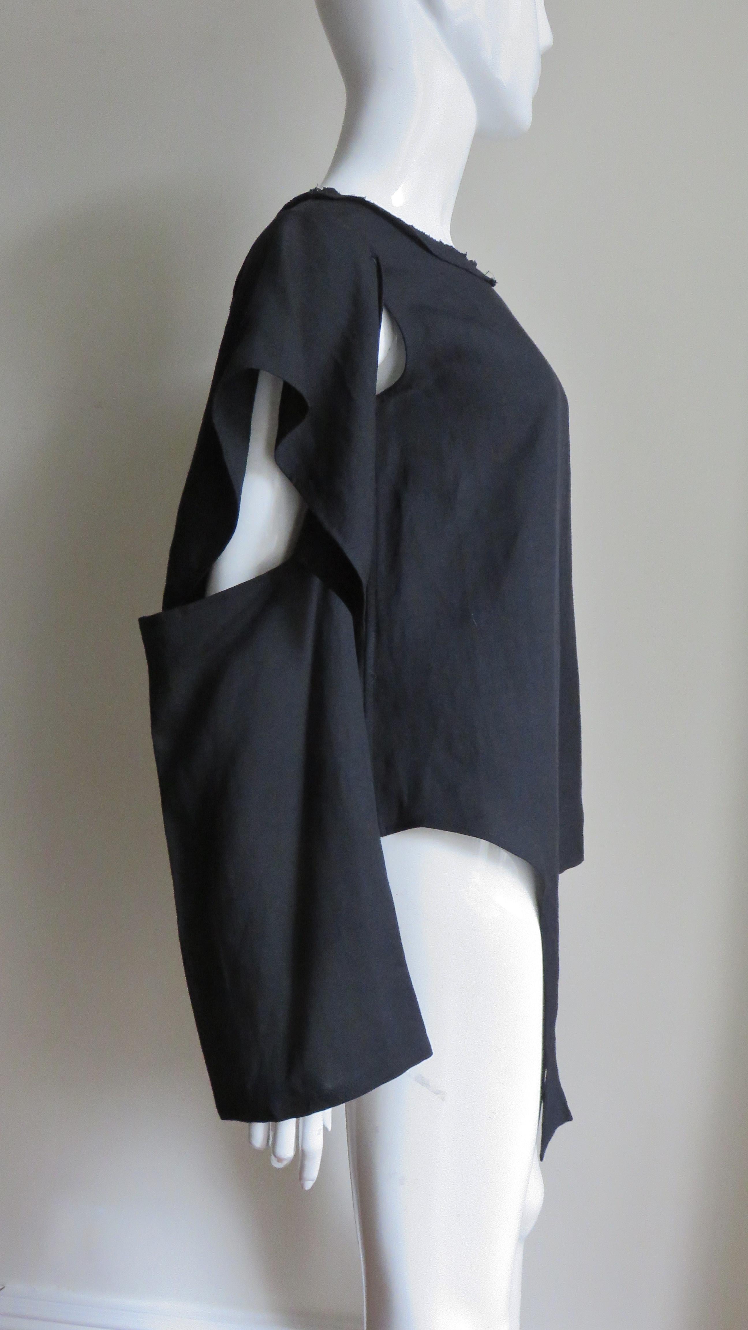 Women's Yohji Yamamoto Cut out Asymmetric Top Shirt For Sale