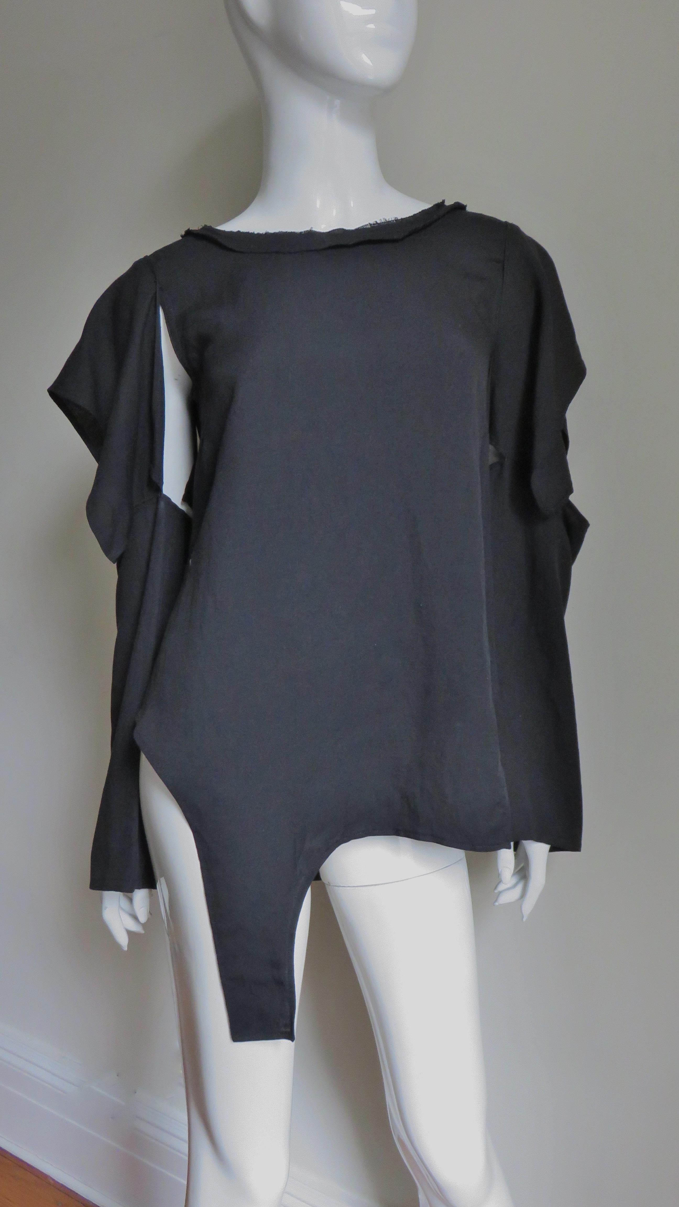 Yohji Yamamoto Cut out Asymmetric Top Shirt For Sale 2