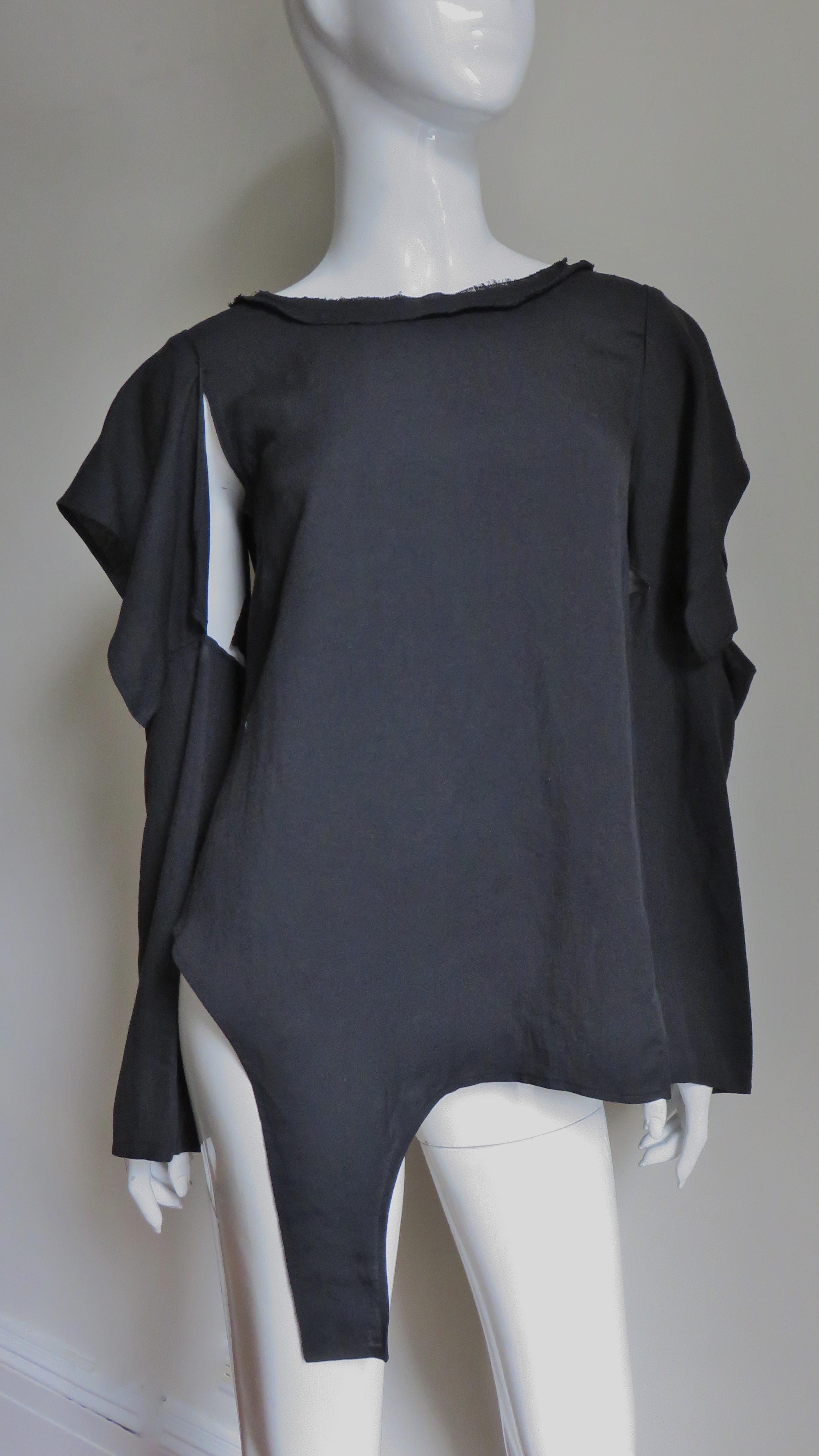 Yohji Yamamoto Cut out Asymmetric Top Shirt For Sale 3