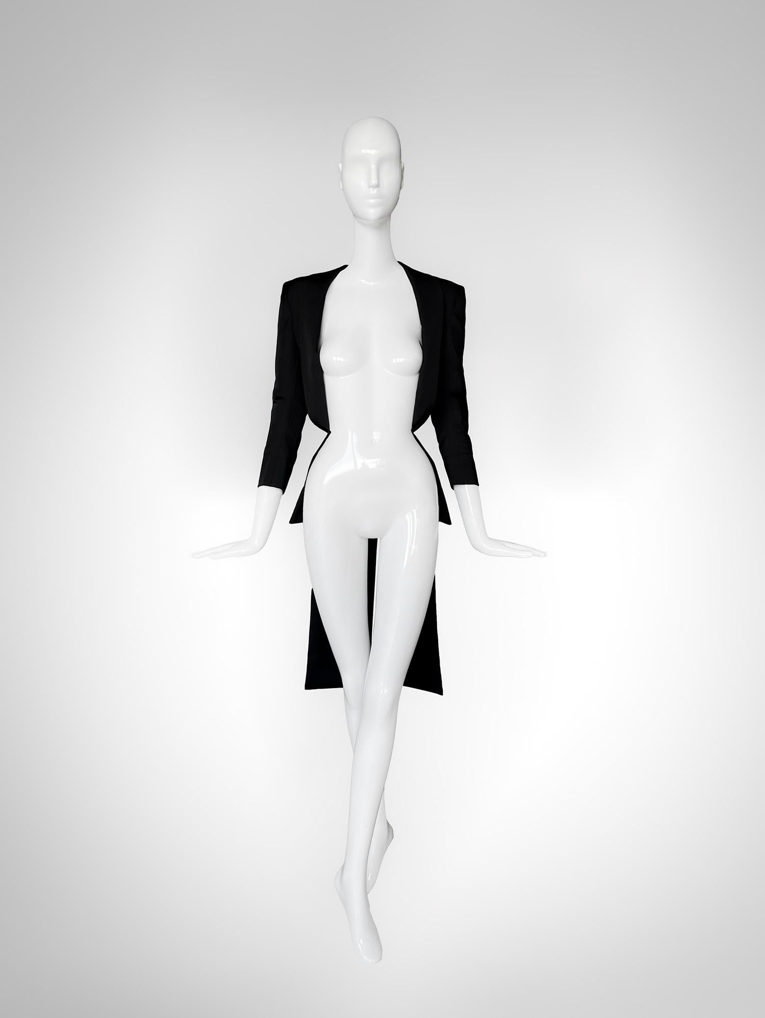 Yohji Yamamoto SS 2012 Giacca da passerella nera Tuxedo Blazer in vendita 3