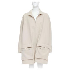 YOHJI YAMAMOTO stone grey wooly pocketed zip up boxy coat M