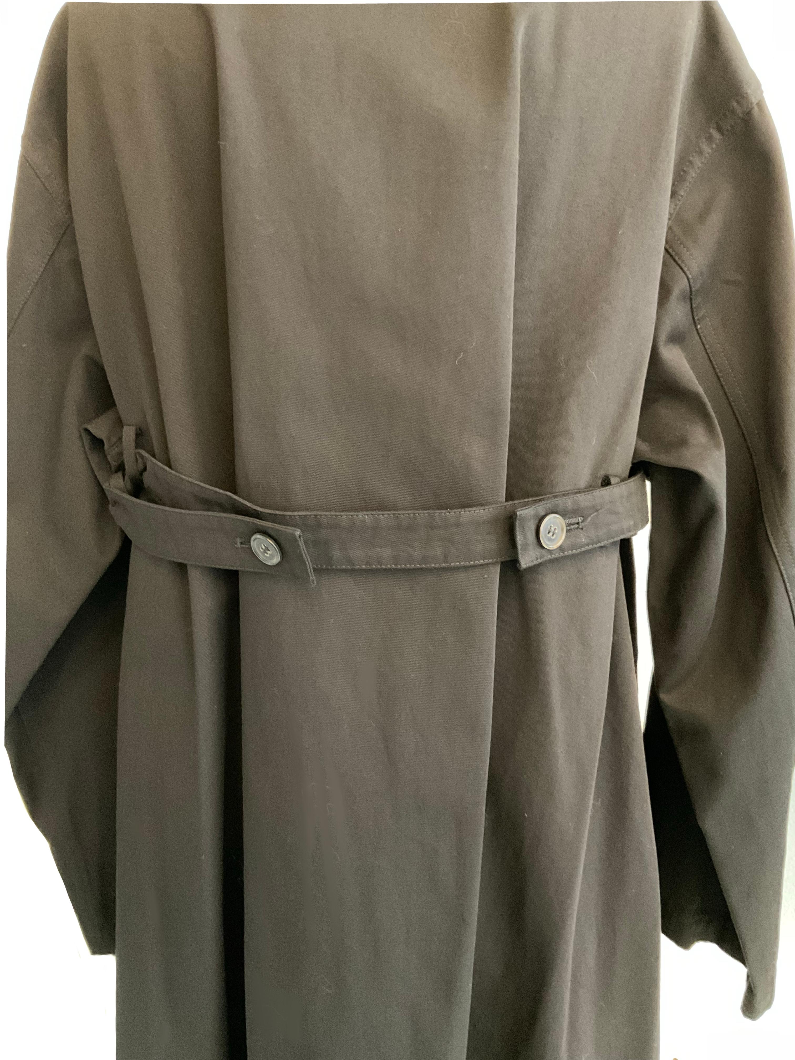 YOHJI YAMAMOTO Trench nero doppiopetto con martingala dei primi anni 2000 en venta 2