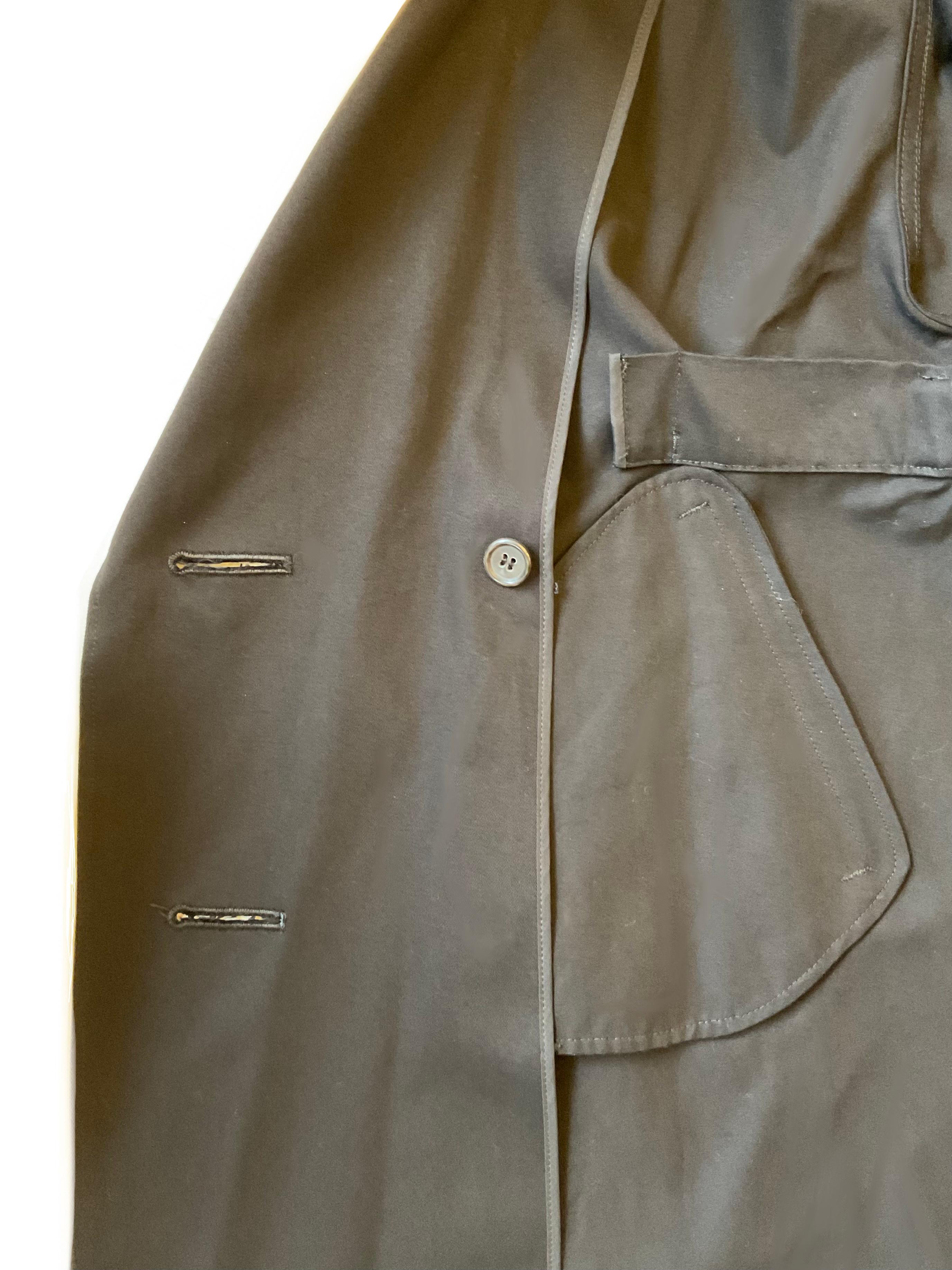 YOHJI YAMAMOTO Trench nero doppiopetto con martingala dei primi anni 2000 en venta 3