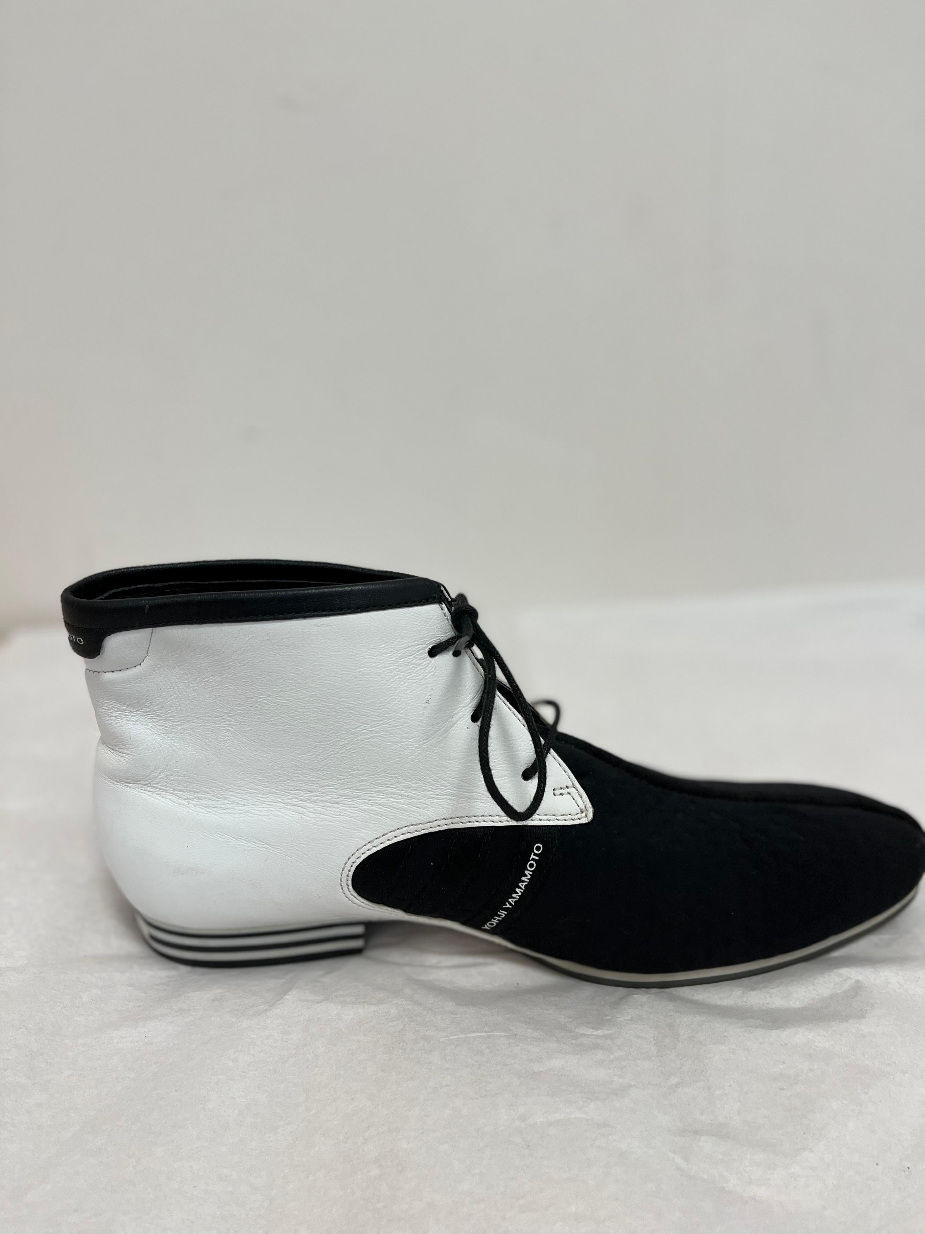 Black Yohji Yamamoto Two-Tone Booties 7.5D UK (10 US) As New