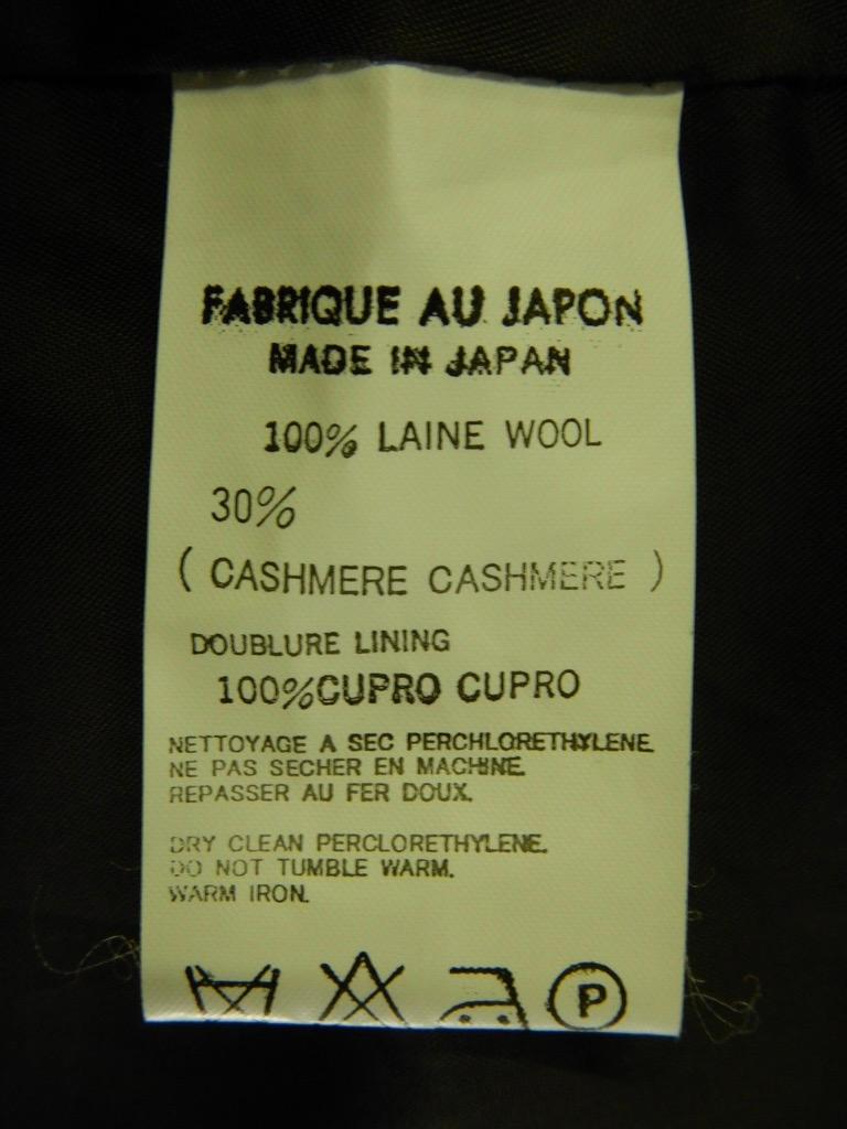 Yohji Yamamoto Vintage Asymmetrical Wool and Cashmere Wrap Coat  For Sale 6