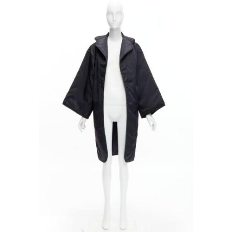 YOHJI YAMAMOTO Vintage black armhole cutout padded kimono overcoat S For Sale 5