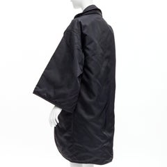 YOHJI YAMAMOTO Vintage Schwarzer Armausschnitt gepolsterter Kimono Mantel S