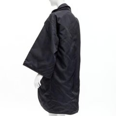 YOHJI YAMAMOTO Vintage Schwarzer Armausschnitt gepolsterter Kimono Mantel S