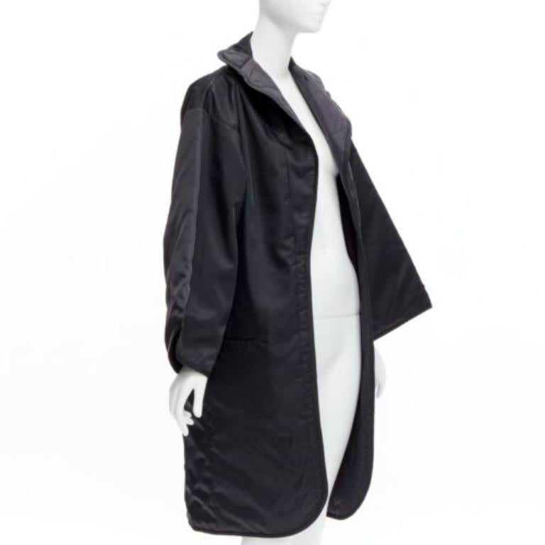 Black YOHJI YAMAMOTO Vintage black armhole cutout padded kimono overcoat S For Sale